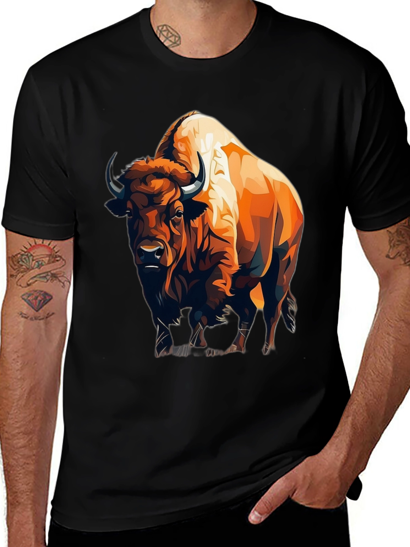 Variant 6 of Bison Graphic Tee - Classic Black