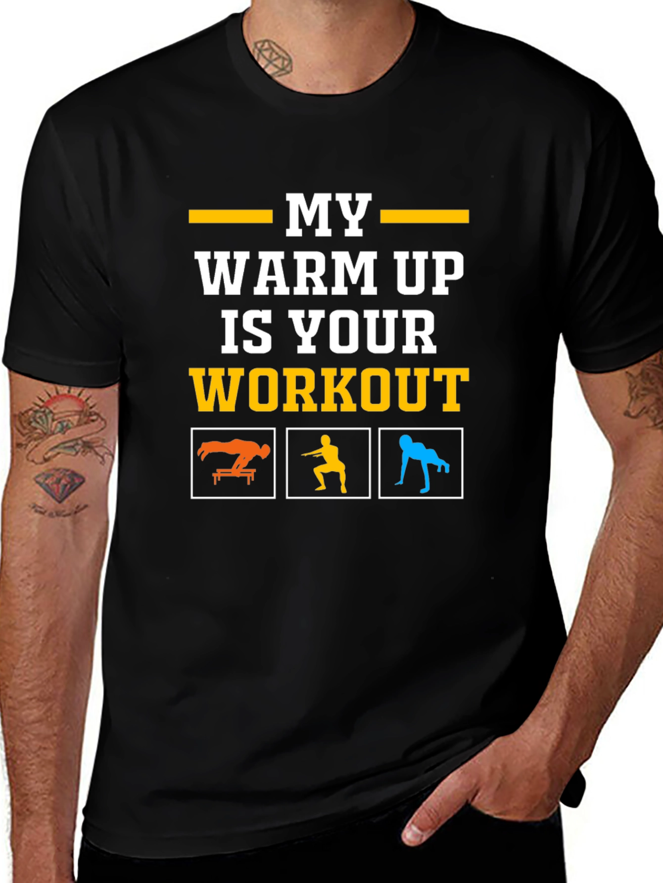 Variant 28 of My Warm Up is Your Workout Black T-Shirt