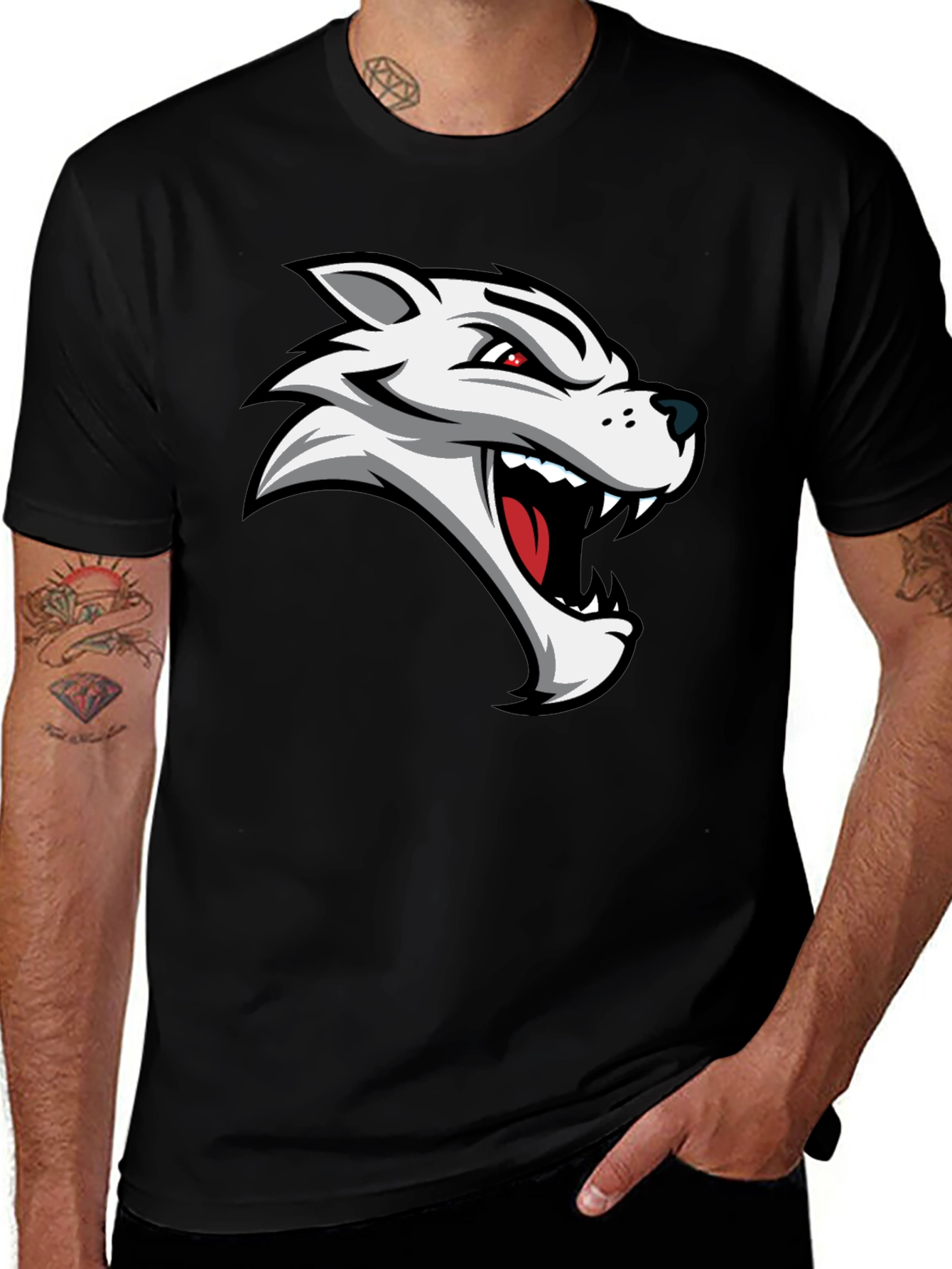 Variant 2 of Wolf Graphic T-Shirt - Fierce Animal Print Tee