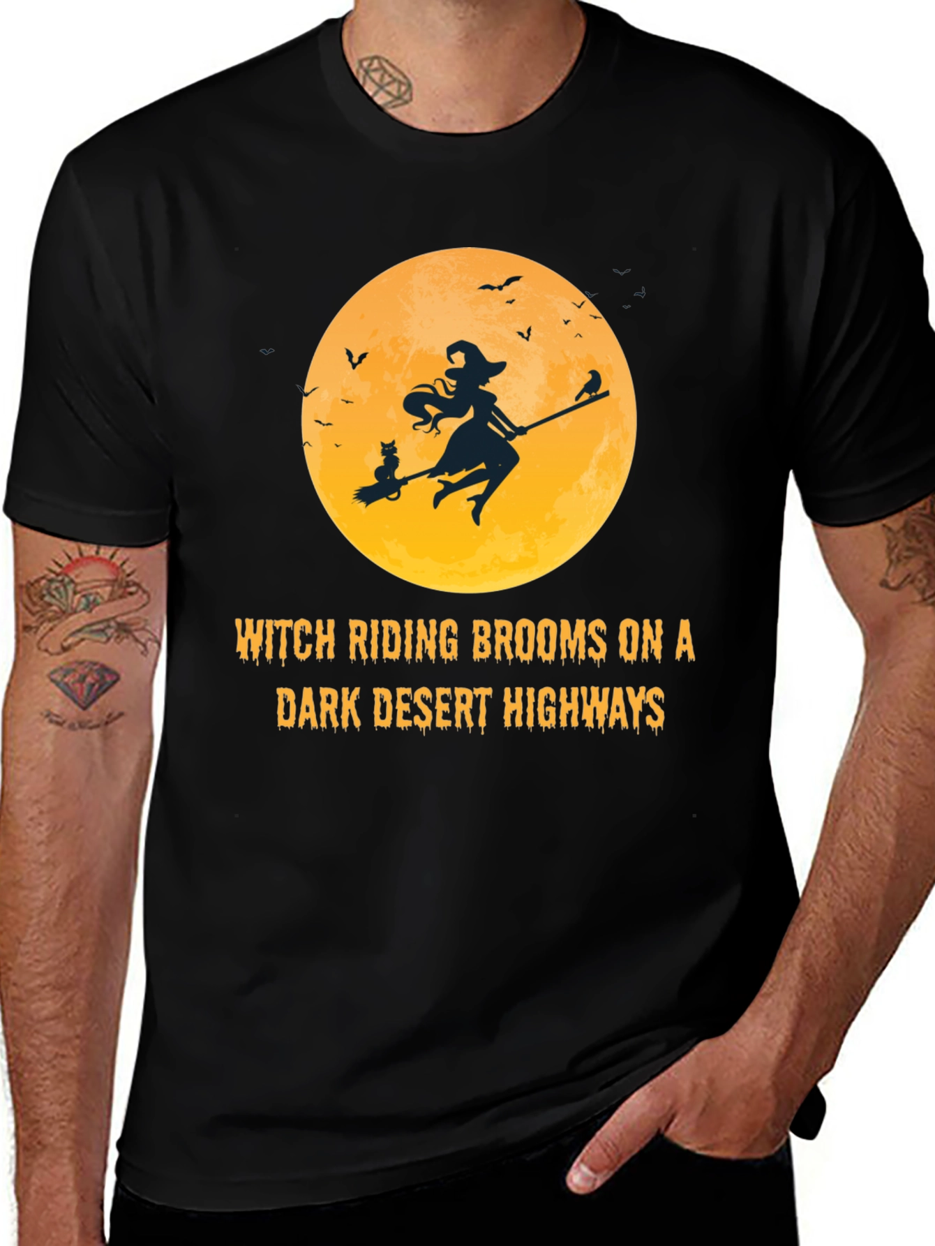 Witch Riding Brooms T-Shirt: Halloween Graphic Tee
