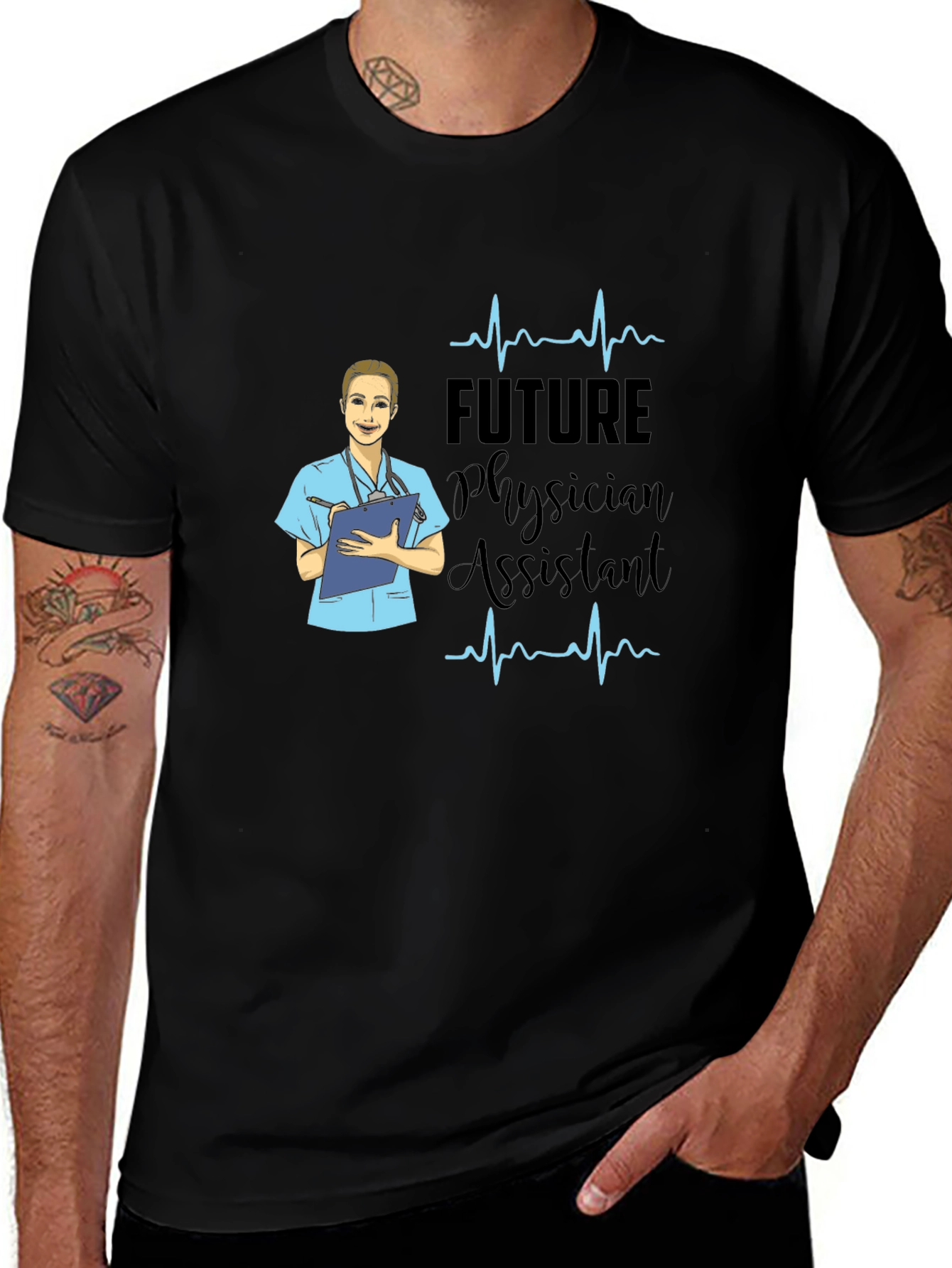 Variant 8 of Future Physician Assistant Black T-Shirt