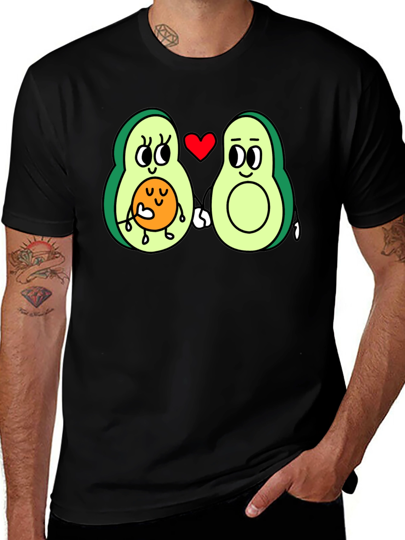 Black Avocado Family Love Black T-Shirt main image