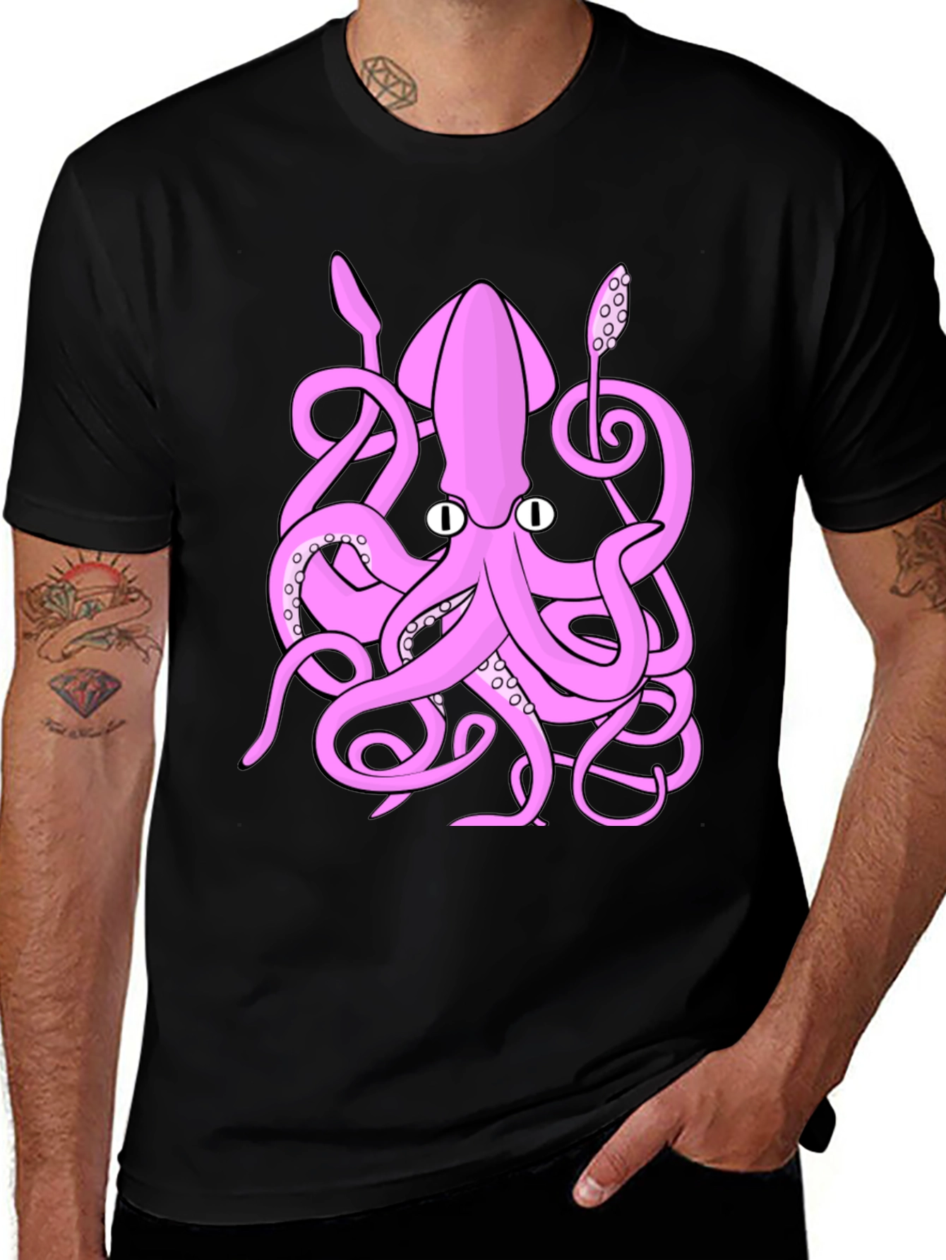 Pink Octopus Graphic T-Shirt - Sea Creature Tee