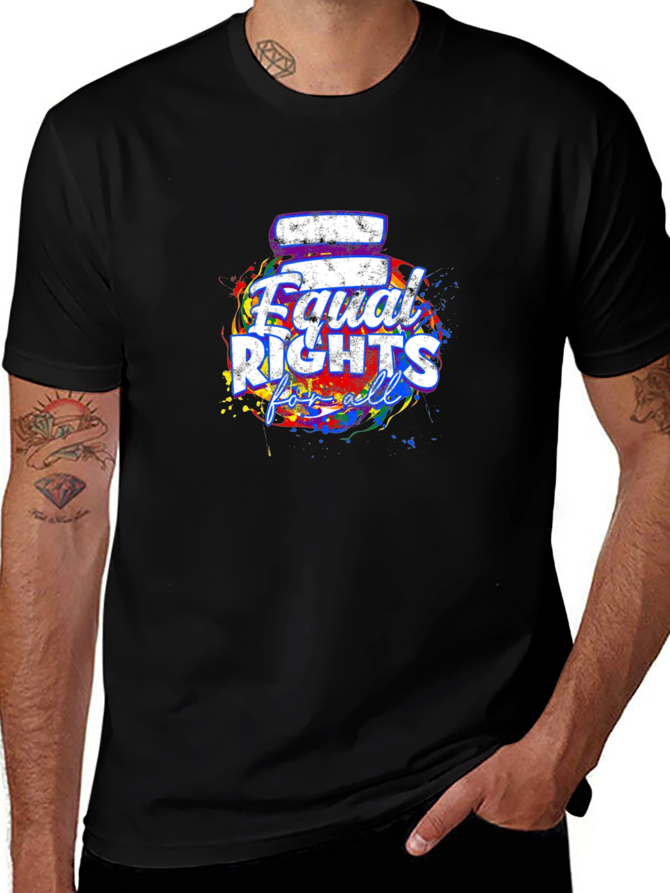 Variant 11 of Equal Rights For All T-Shirt Black Crew Neck