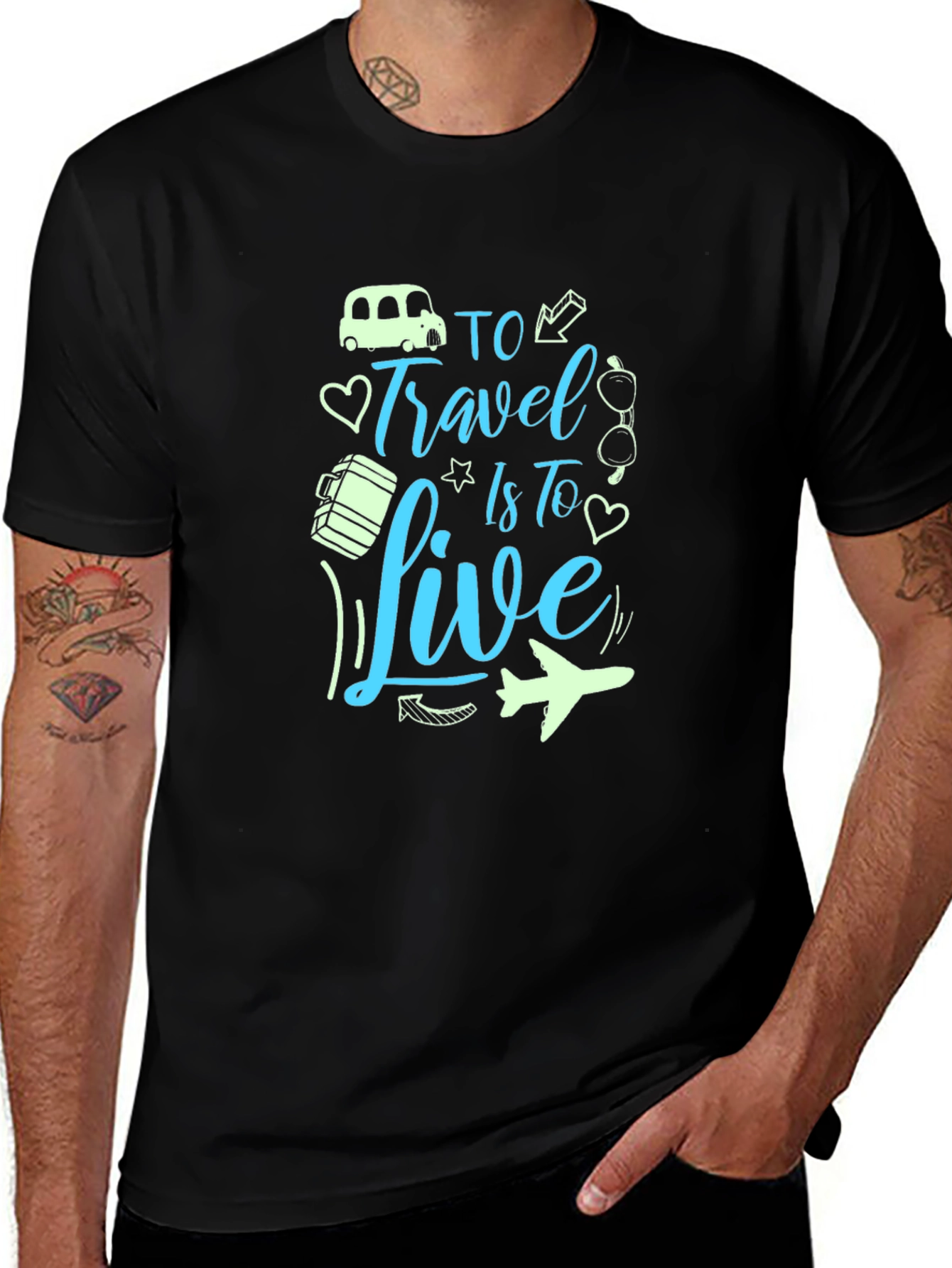 Variant 28 of Travel is to Live Graphic Tee