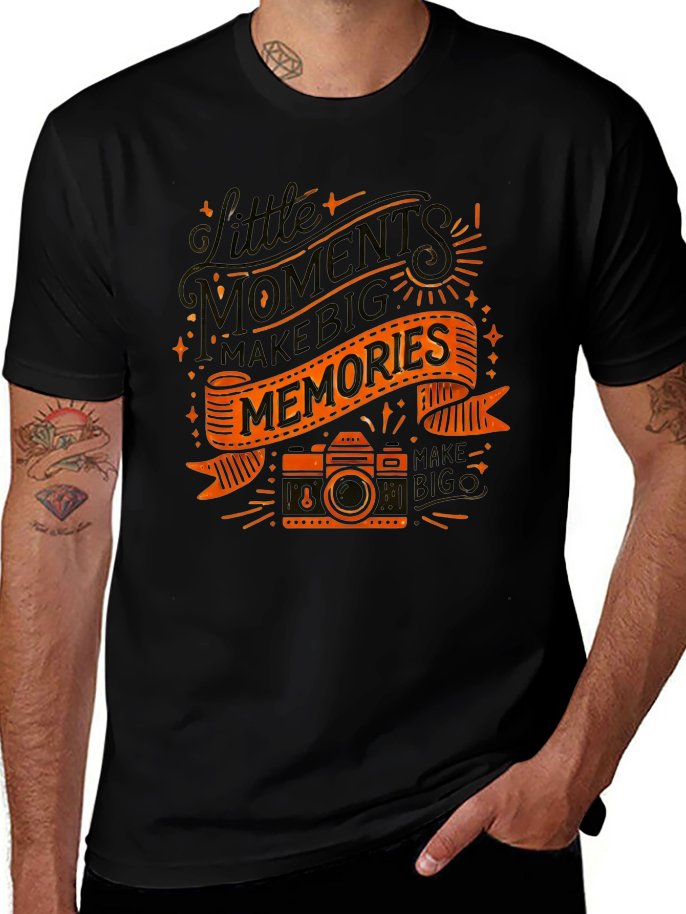 Variant 26 of Moments Make Memories Graphic Tee - Black