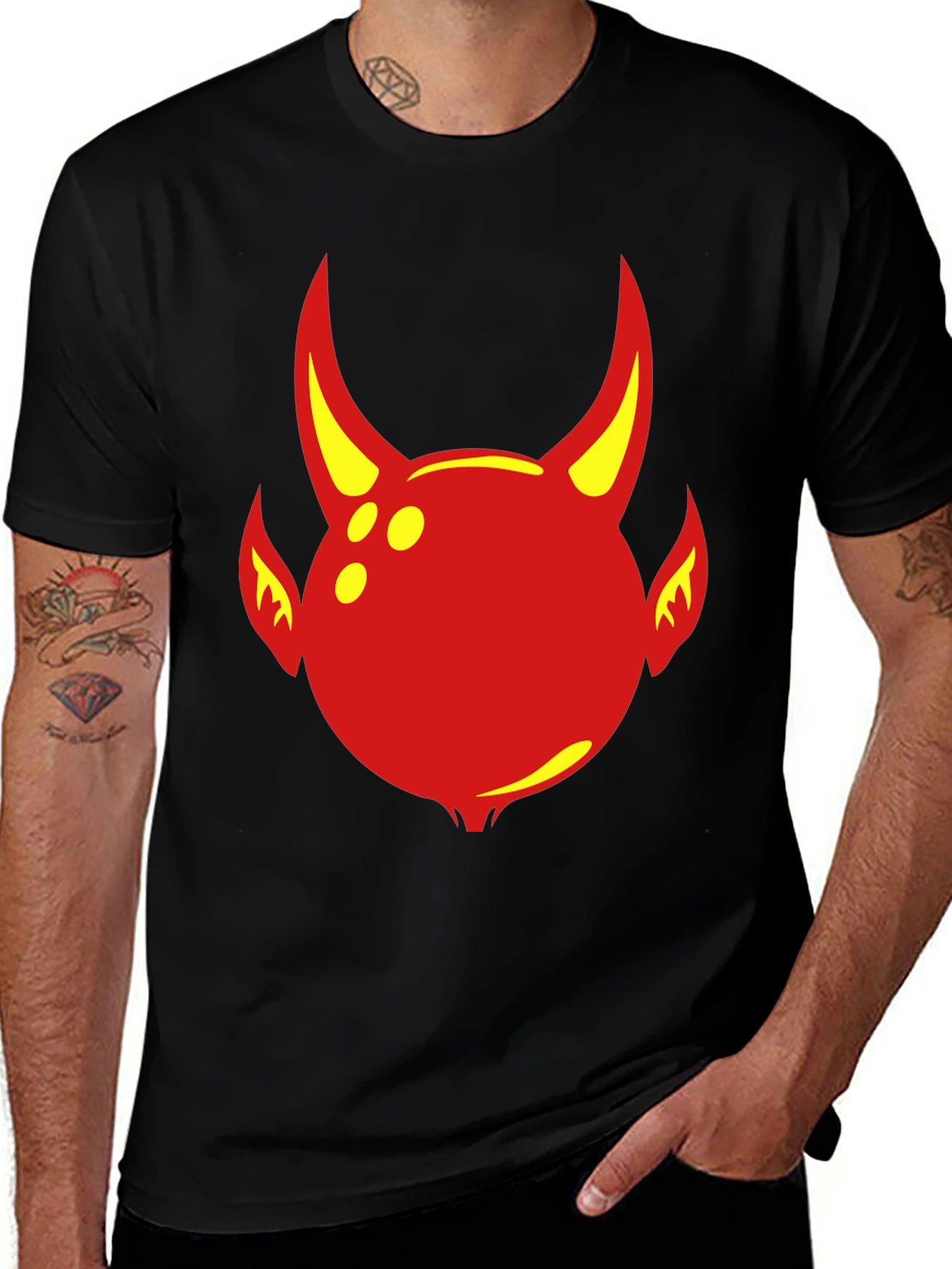Variant 12 of Devil Head Graphic Tee - Bold & Edgy Black T-Shirt