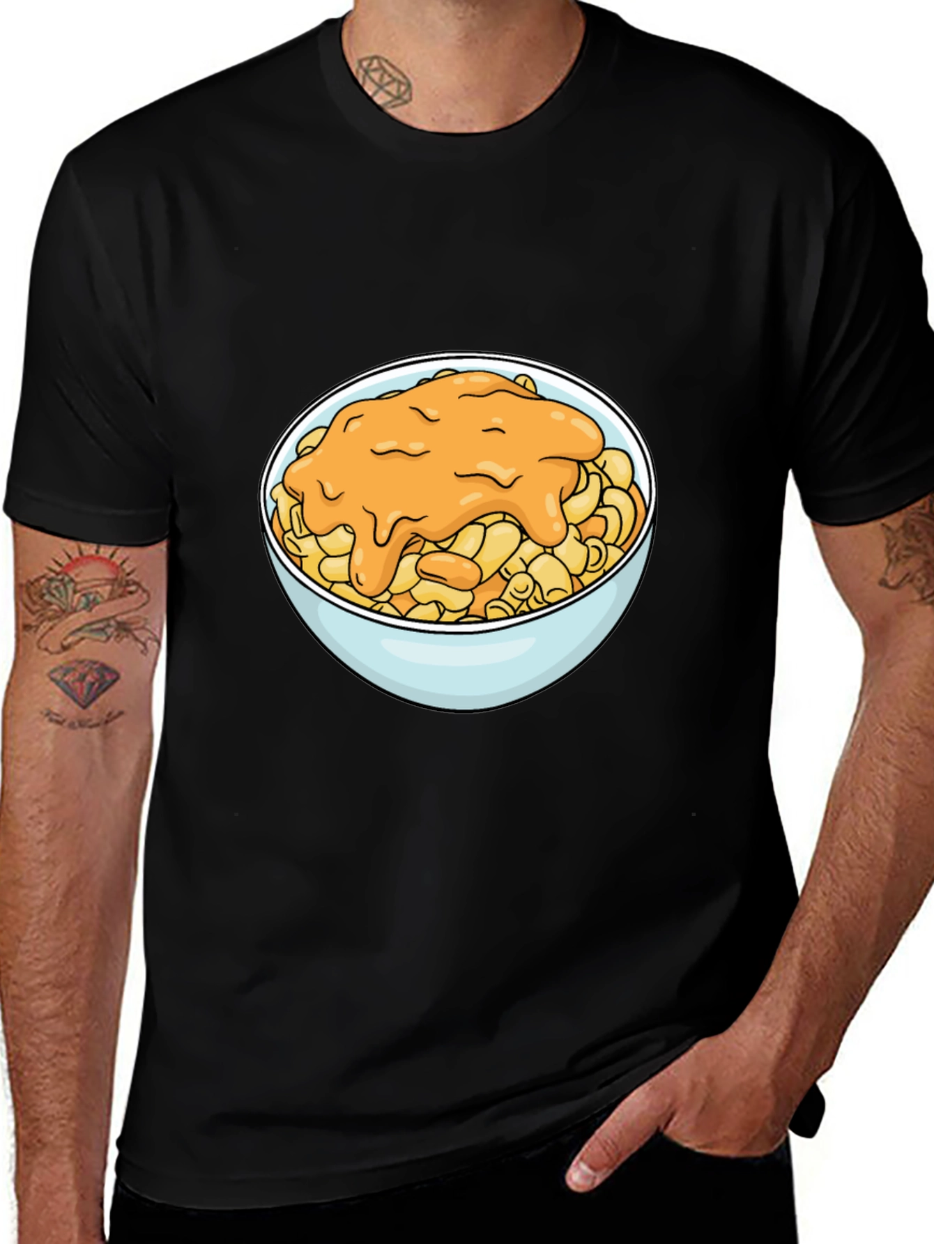 Variant 29 of Mac and Cheese Graphic Tee - Black Comfort Fit