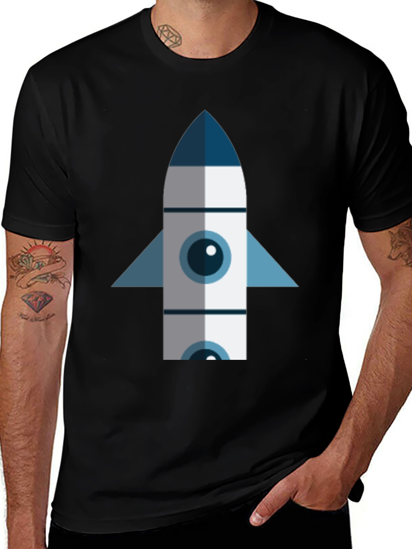 Variant 13 of Rocket T-Shirt: Bold Space Adventure Style
