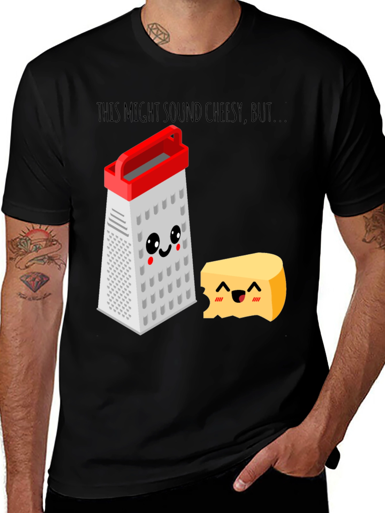 Variant 7 of Cheesy Puns T-Shirt - Grater & Cheese Graphic Tee