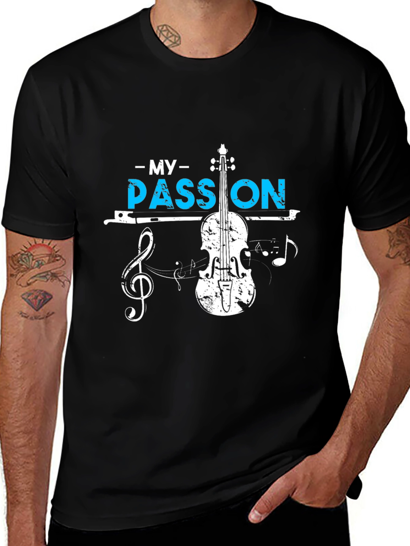 Variant 2 of My Passion Violin Graphic Tee - Music Lover Shirt