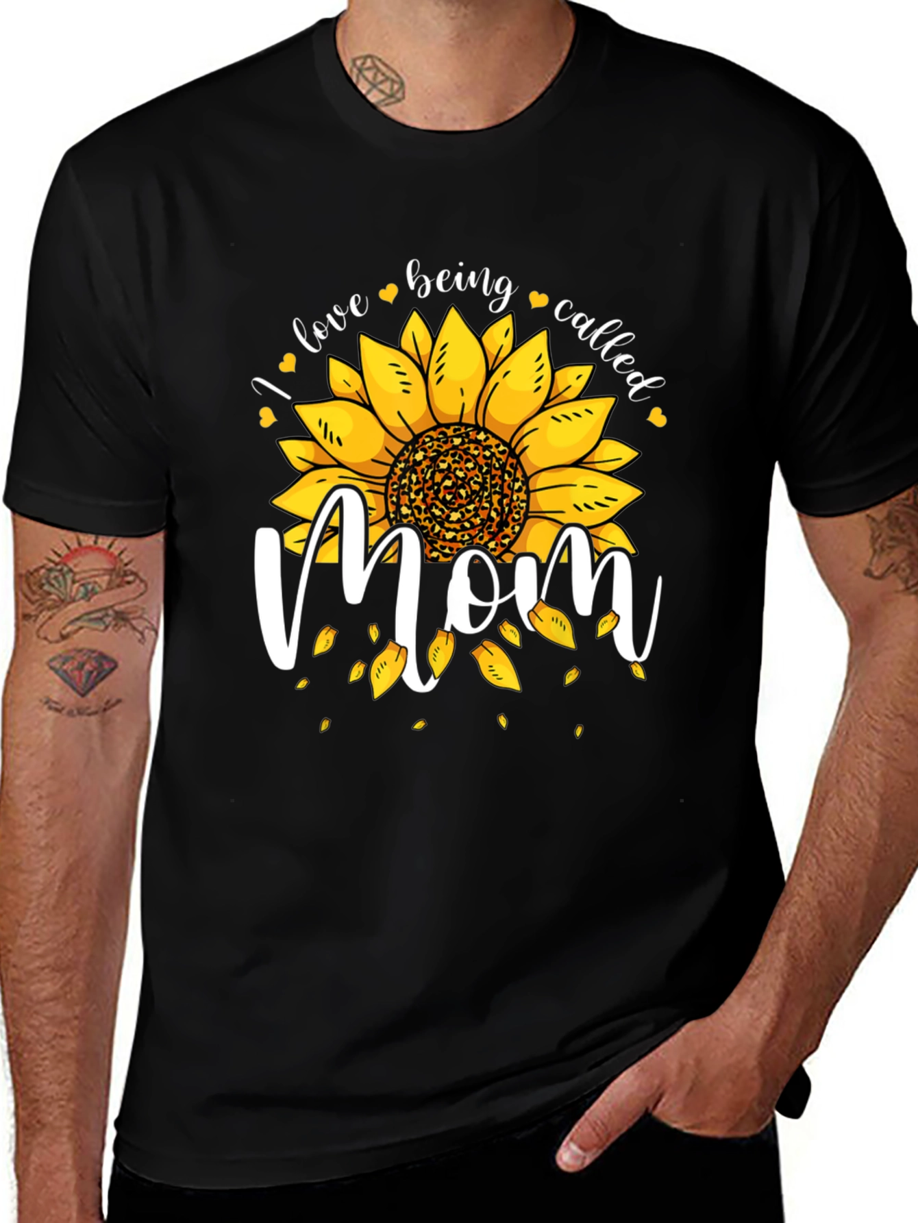 Variant 9 of Sunflower Mom Graphic Tee - Black Cotton Blend