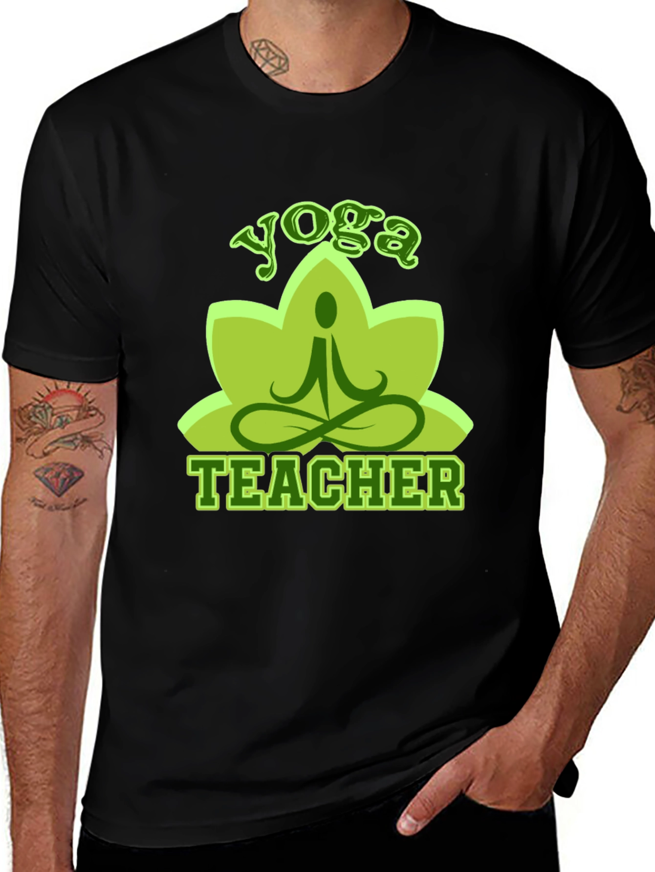 Variant 30 of Yoga Teacher T-Shirt - Lotus Design, Soft Cotton Blend