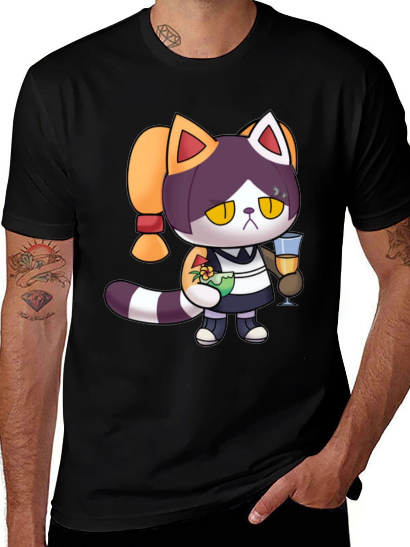 Variant 17 of Cool Cat Bartender Graphic Tee