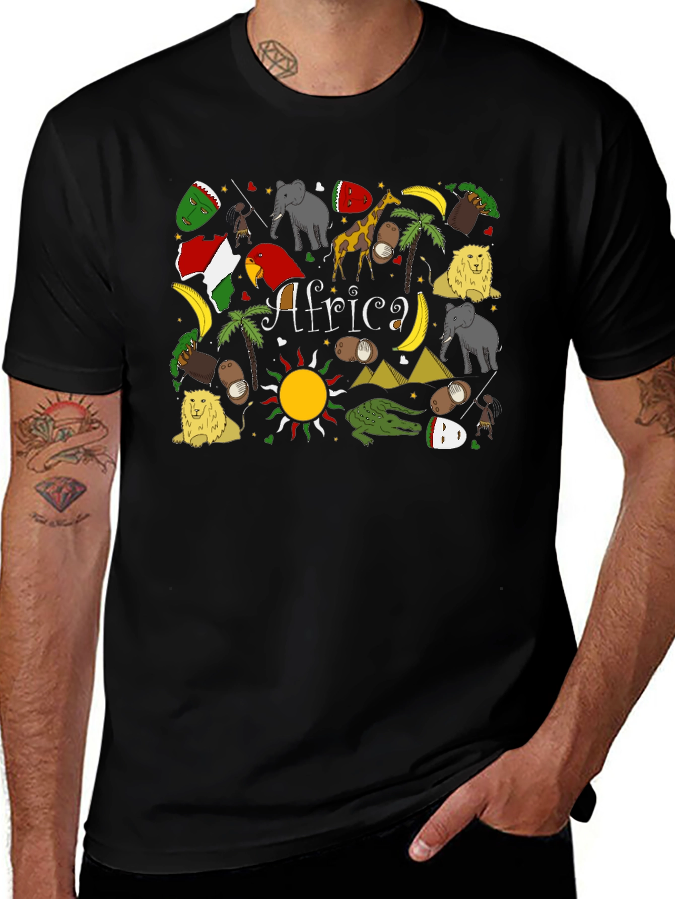 Variant 26 of Africa Graphic Print Tee - Novelty Men's T-Shirt