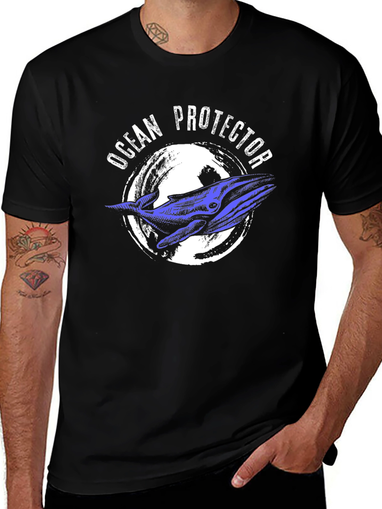 Variant 20 of Ocean Protector Whale T-Shirt - Black