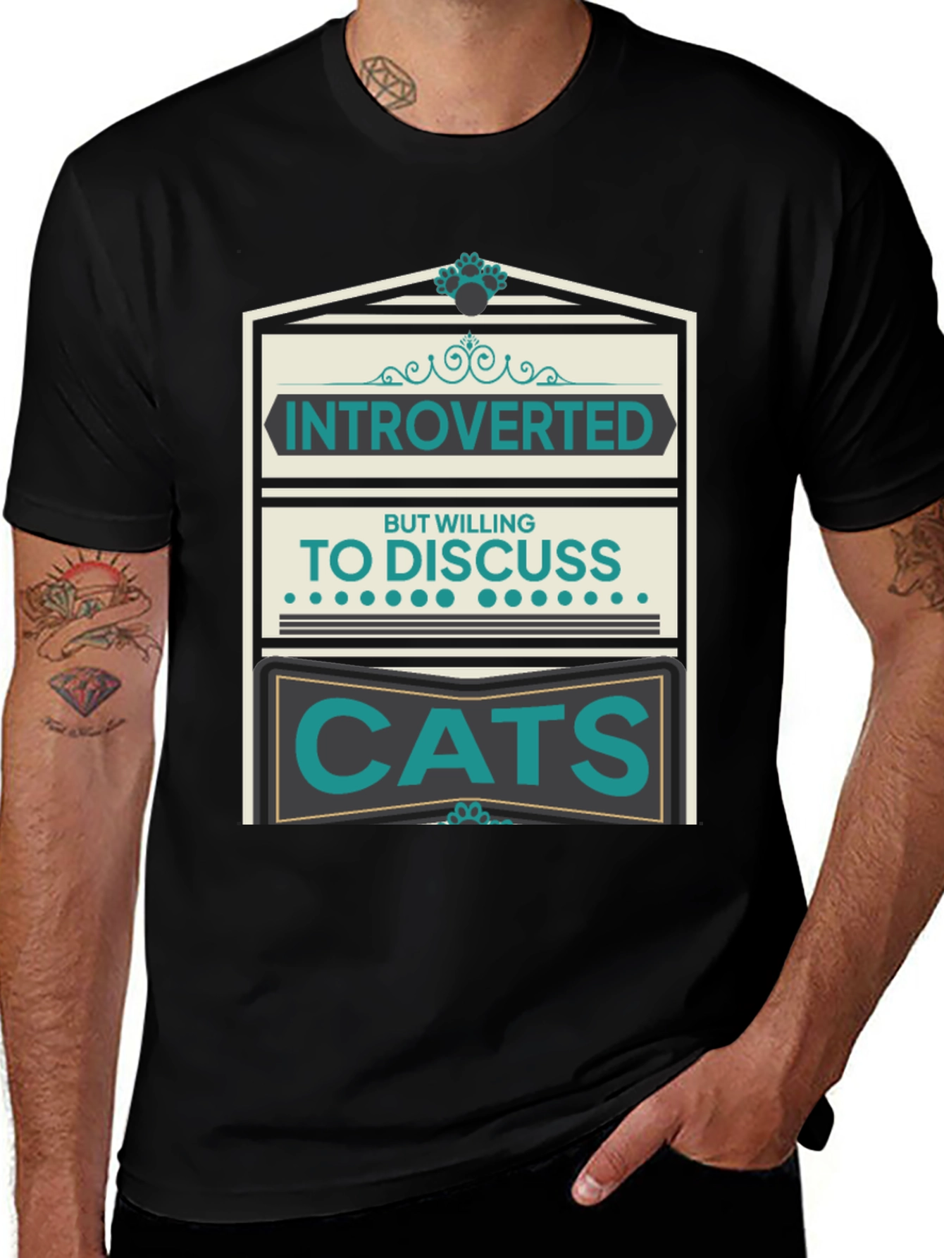 Variant 25 of Introverted But Willing to Discuss Cats T-Shirt