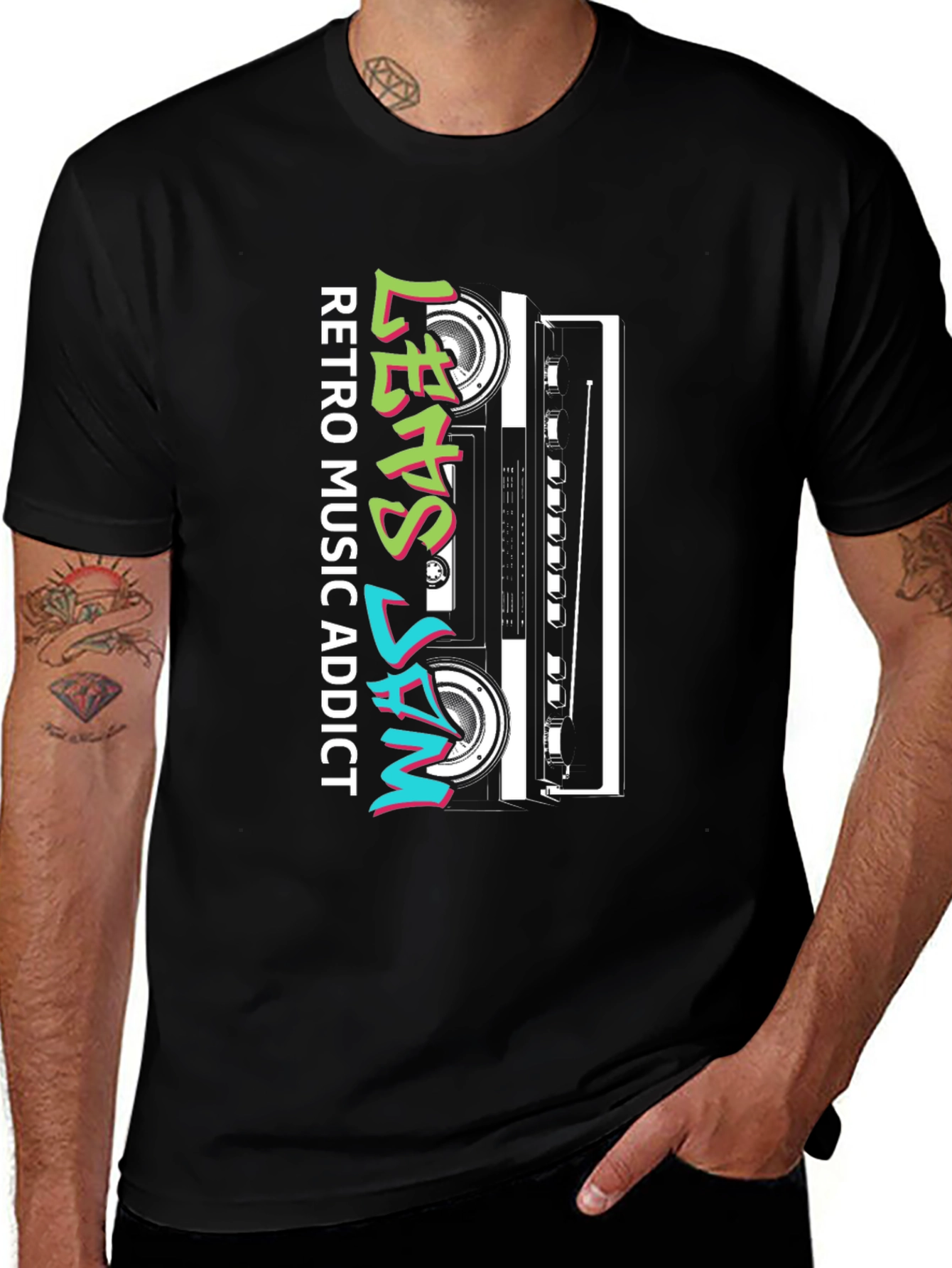 Variant 16 of Retro Music Addict Cassette T-Shirt