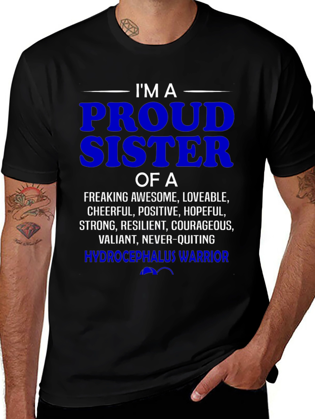 Variant 5 of Proud Hydrocephalus Warrior Sister T-Shirt