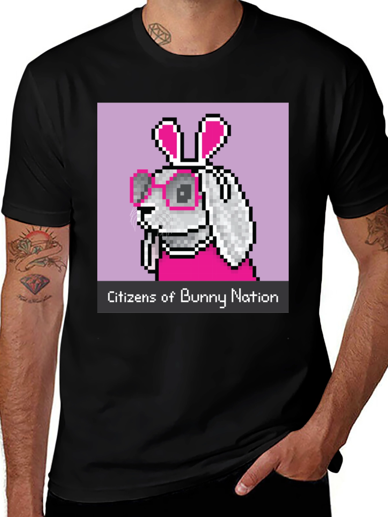 Citizens of Bunny Nation Pixel Art T-Shirt