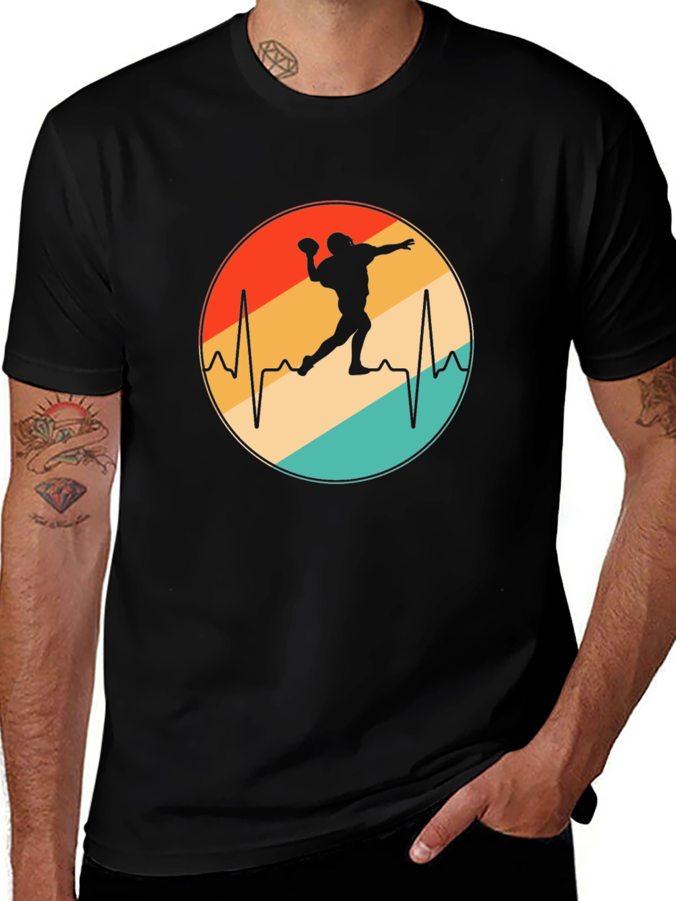 Variant 21 of Retro Football Heartbeat T-Shirt