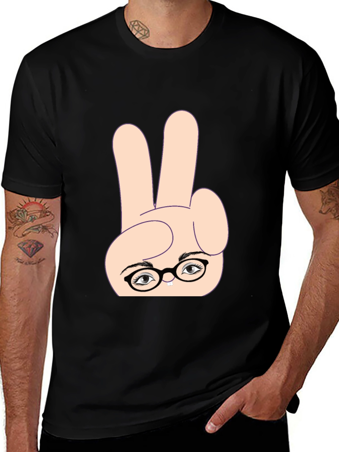 Variant 13 of Funny Peace Sign Nerd T-Shirt