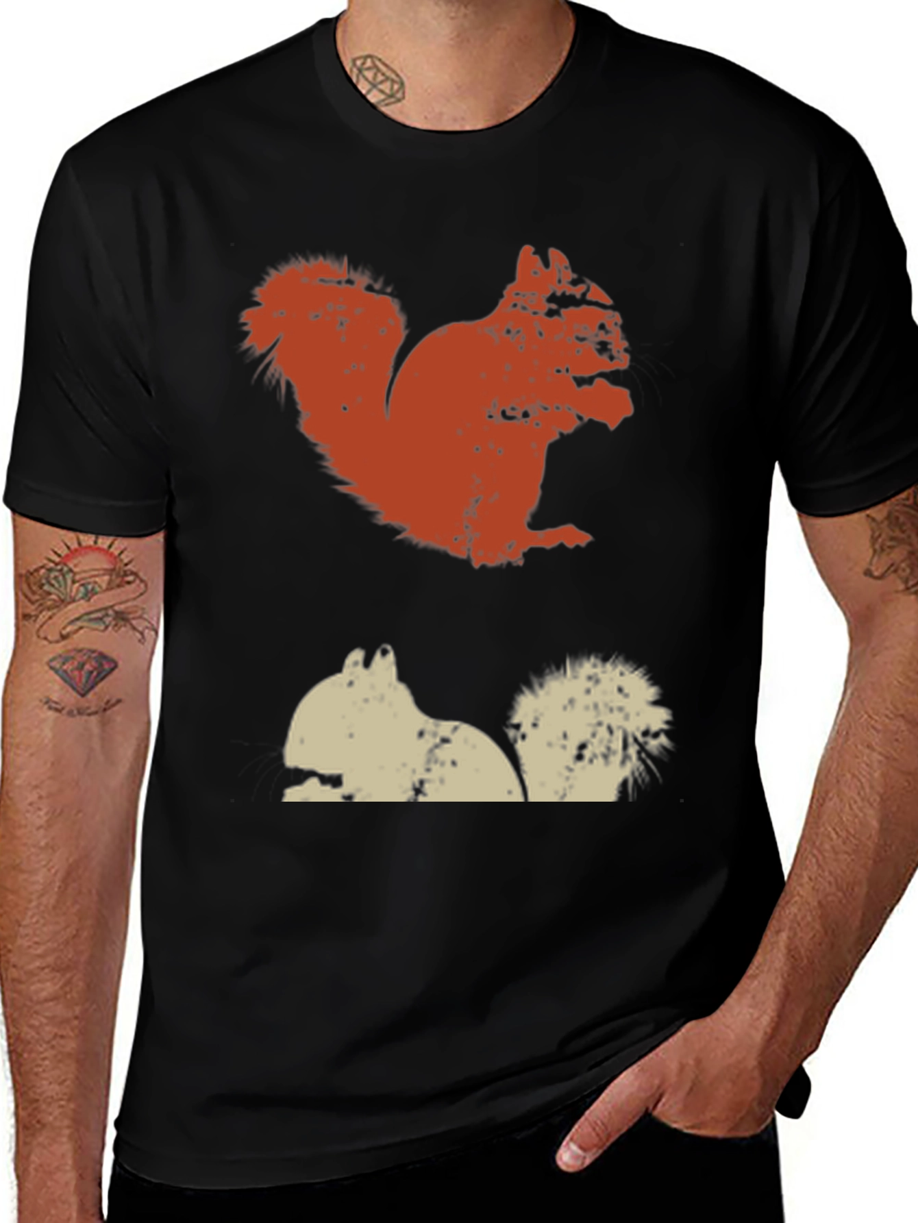 Variant 15 of Squirrel Graphic Tee - Casual Style