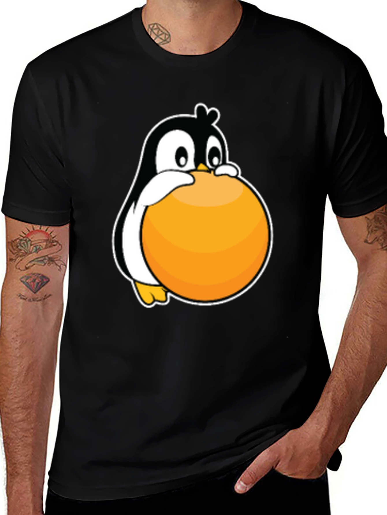Variant 25 of Penguin Hugging Ball Graphic Tee