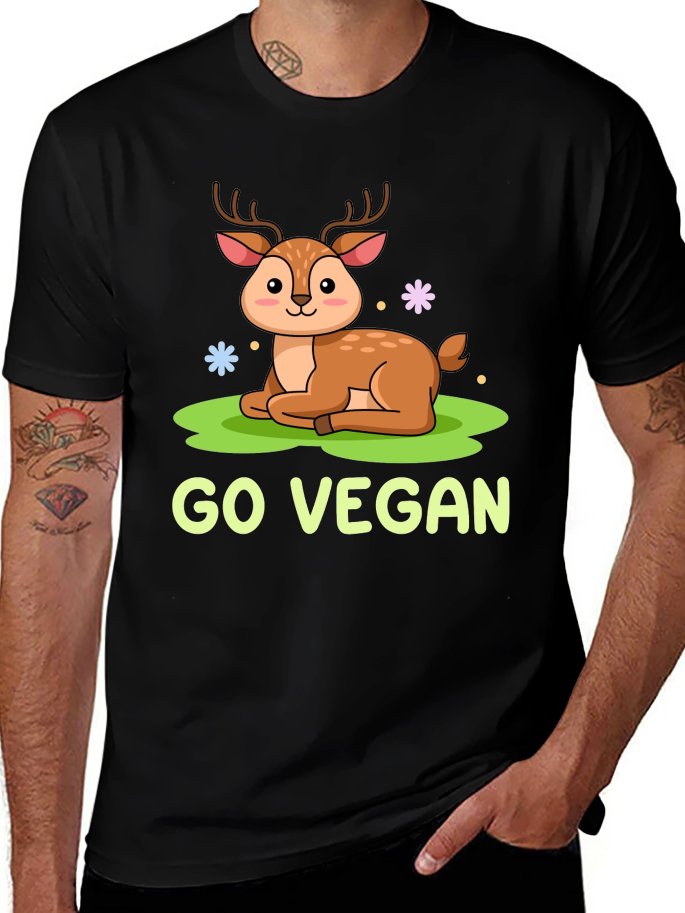 Variant 27 of Go Vegan Deer Graphic T-Shirt
