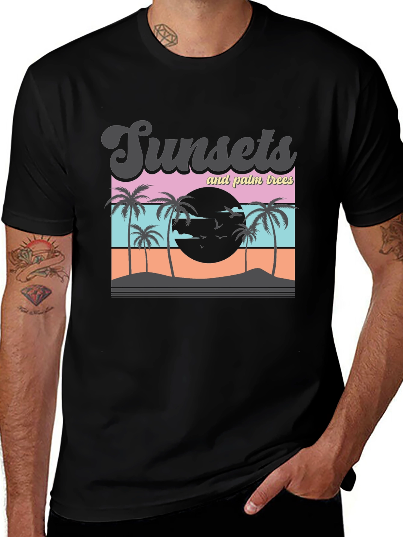Variant 7 of Sunset Palm Tree Graphic T-Shirt