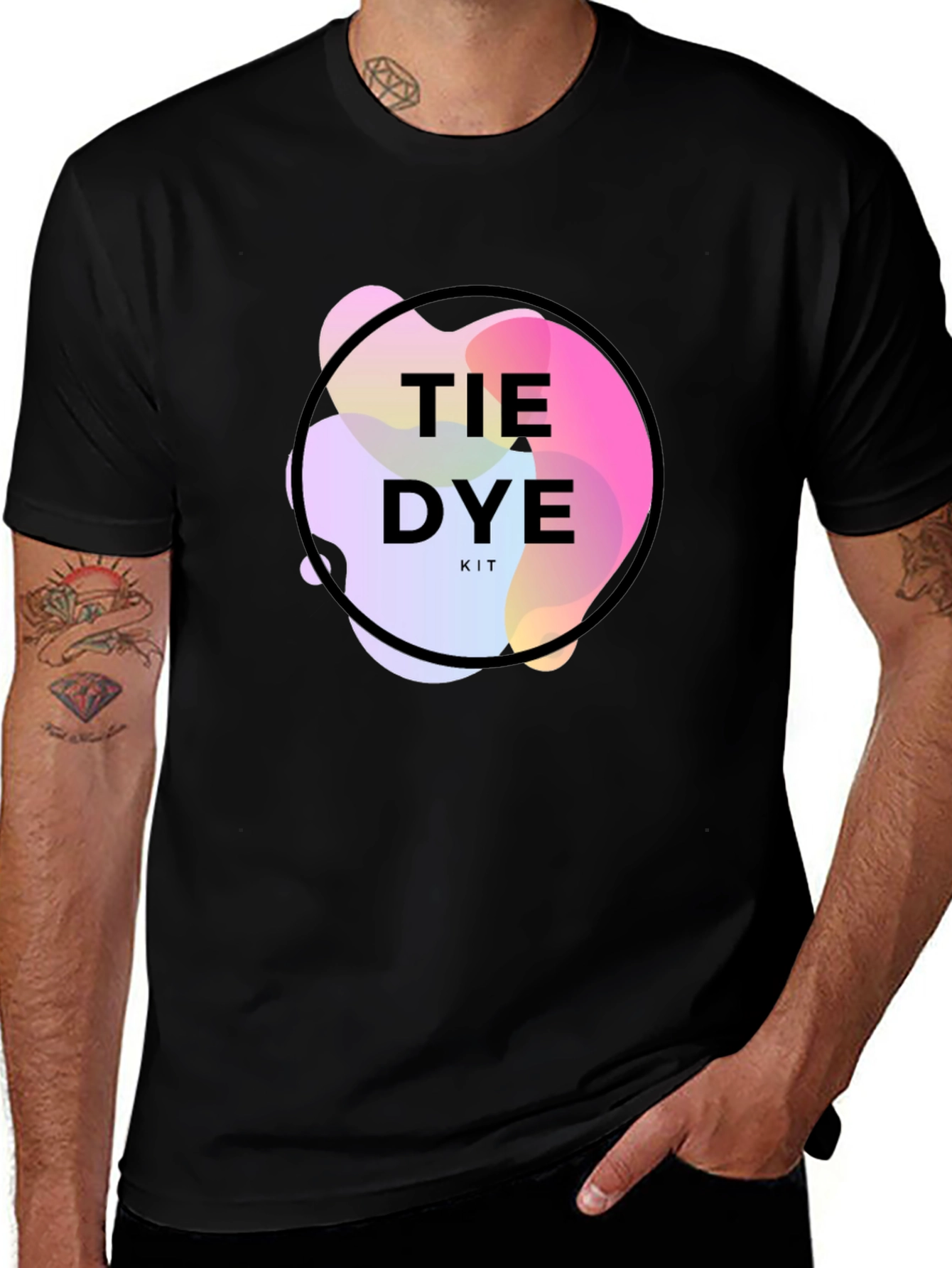 Variant 22 of Tie Dye Kit Graphic Black T-Shirt