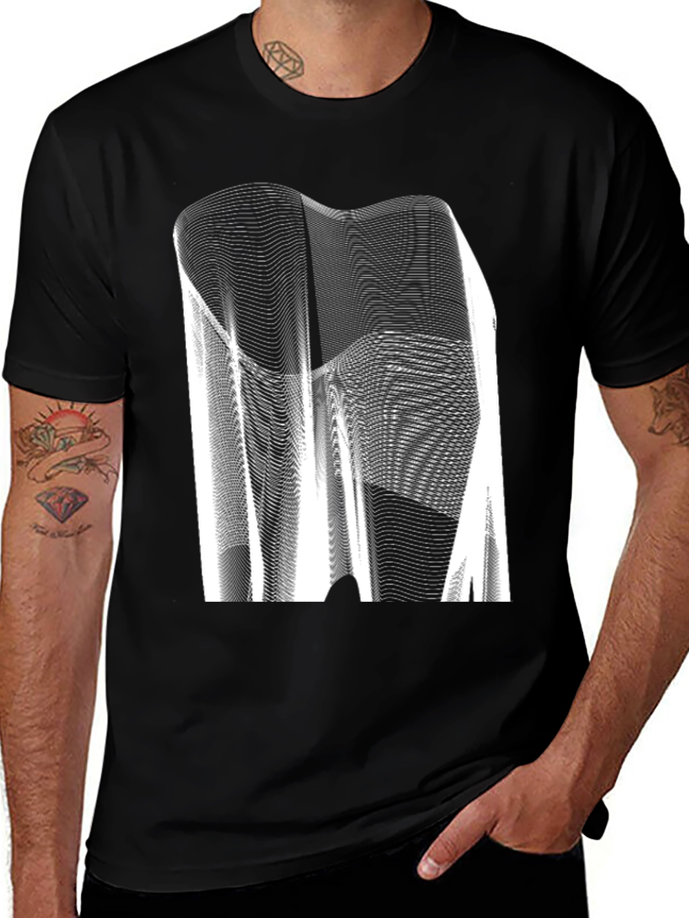 Variant 2 of Modern Abstract Graphic Black T-Shirt