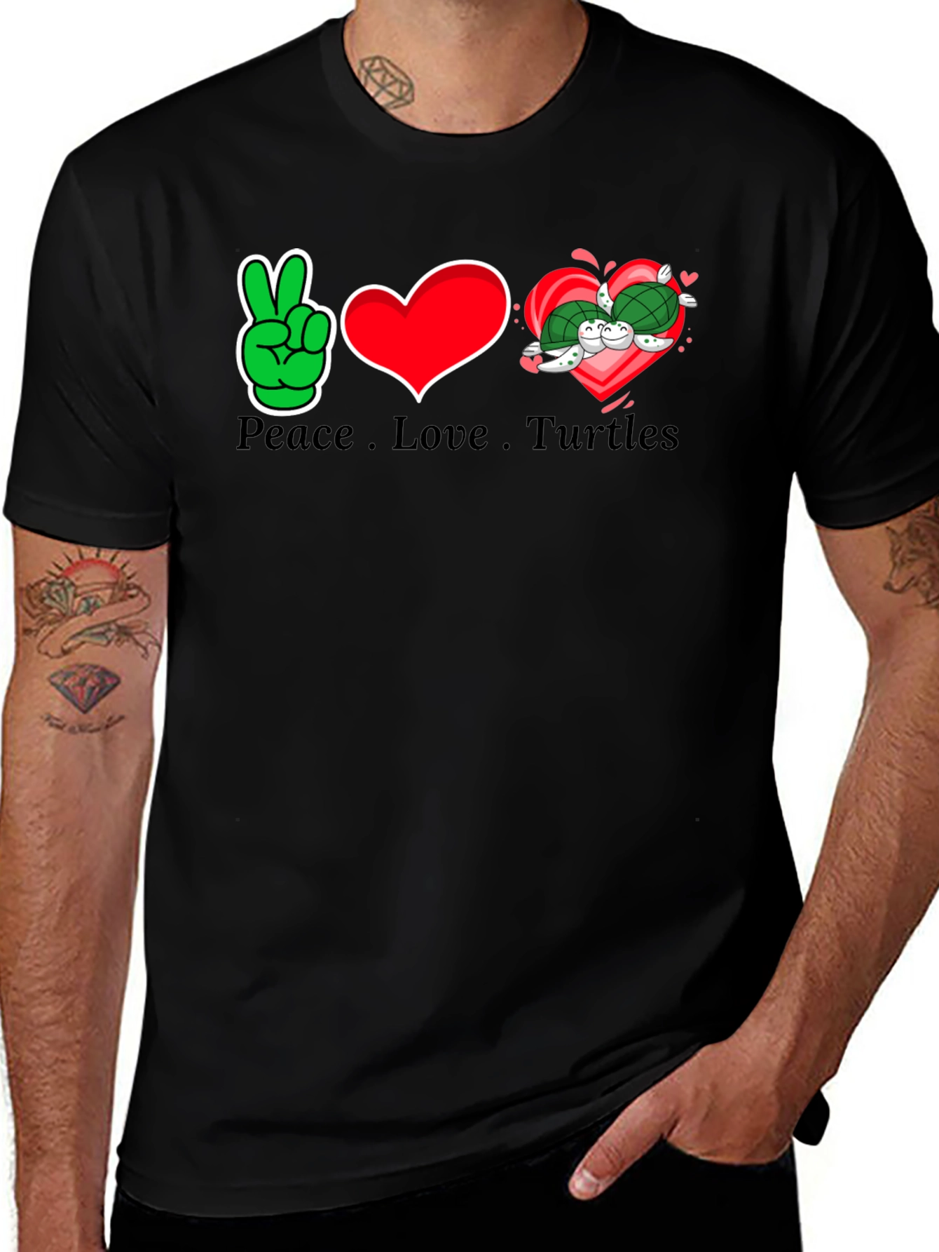 Variant 4 of Peace Love Turtles T-Shirt