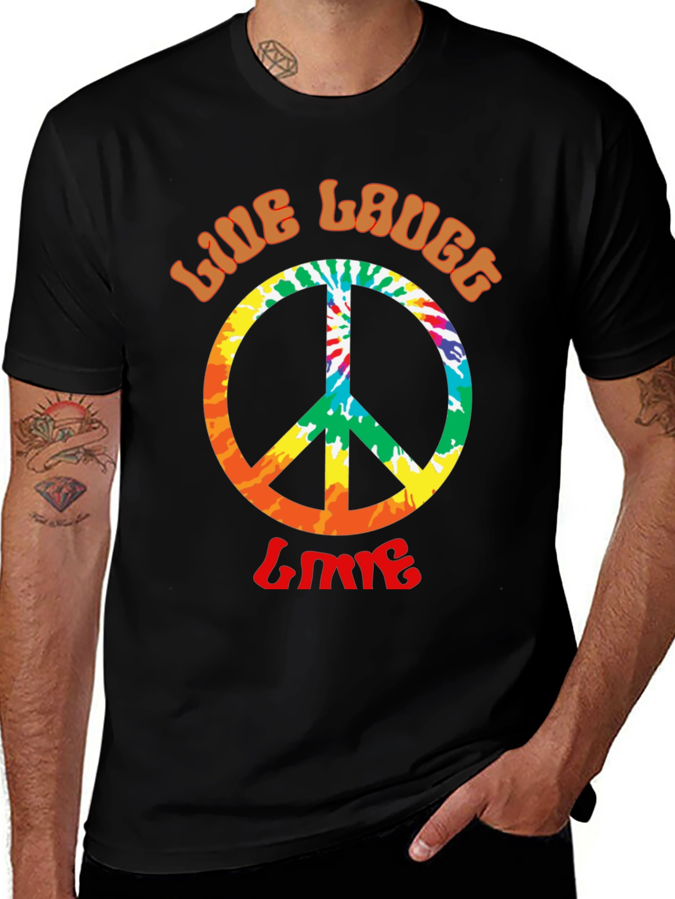 Variant 29 of Live Laugh Love Tie-Dye Peace Sign T-Shirt