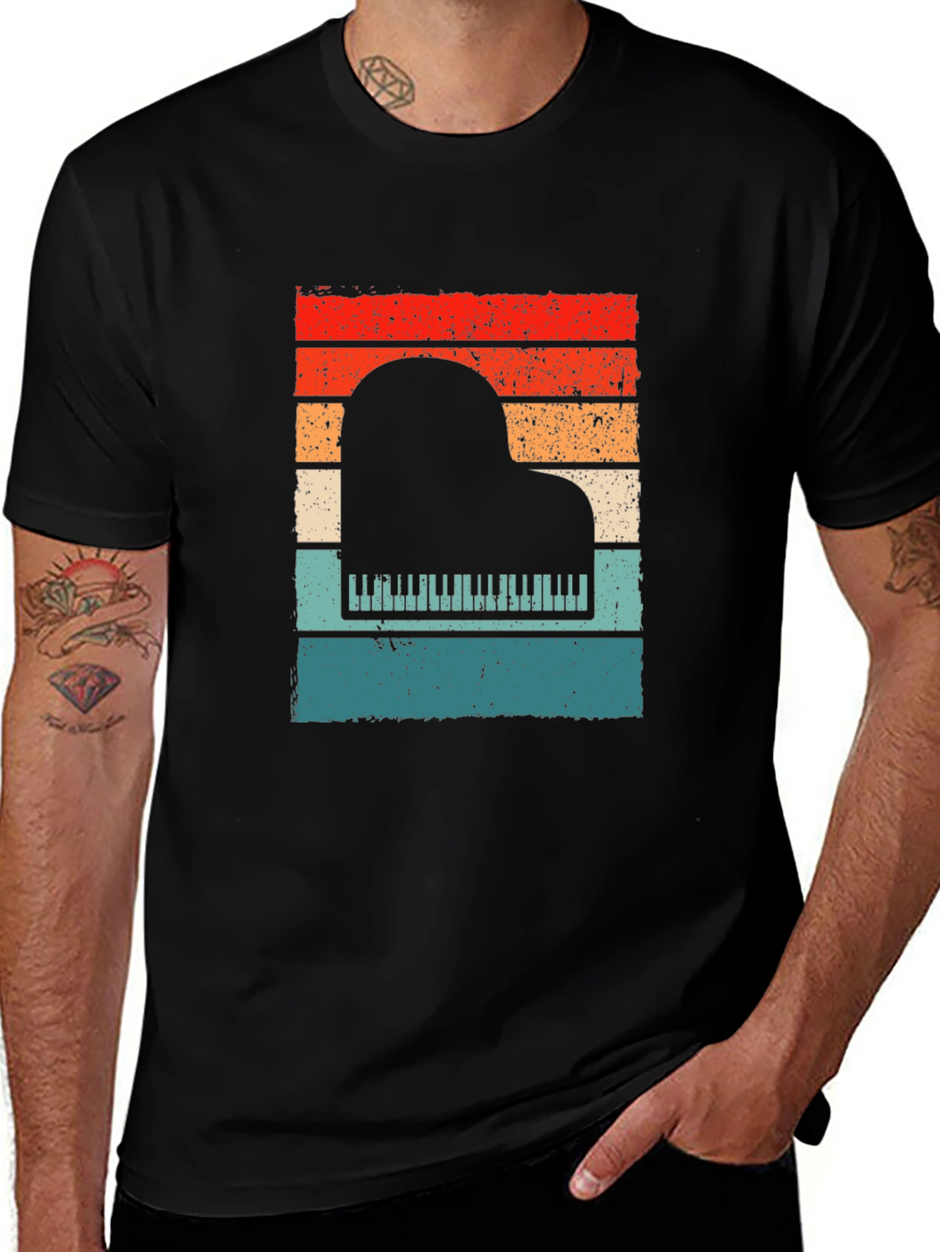 Variant 26 of Retro Piano Sunset T-Shirt