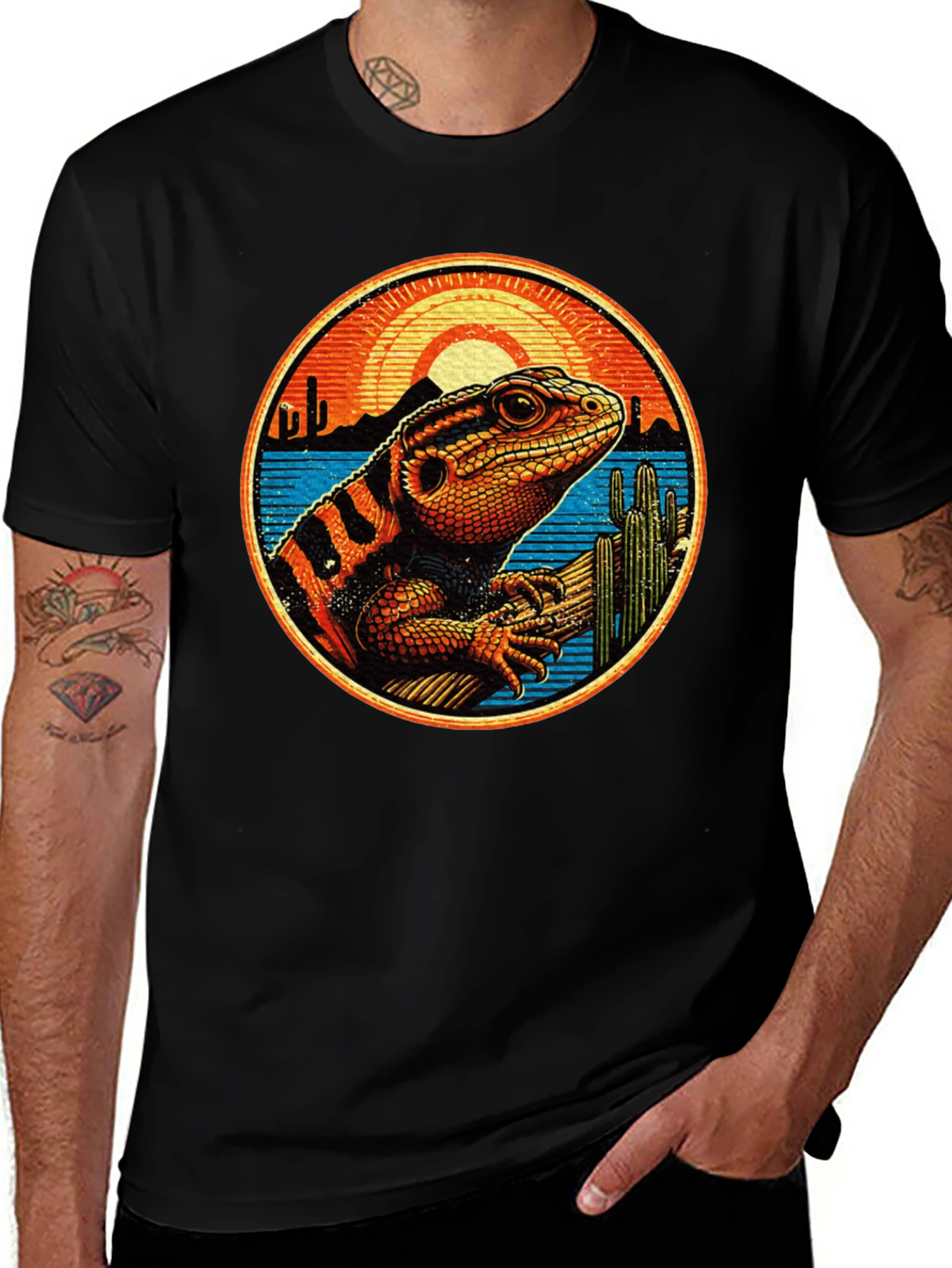 Variant 10 of Lizard Desert Sunset Graphic Tee