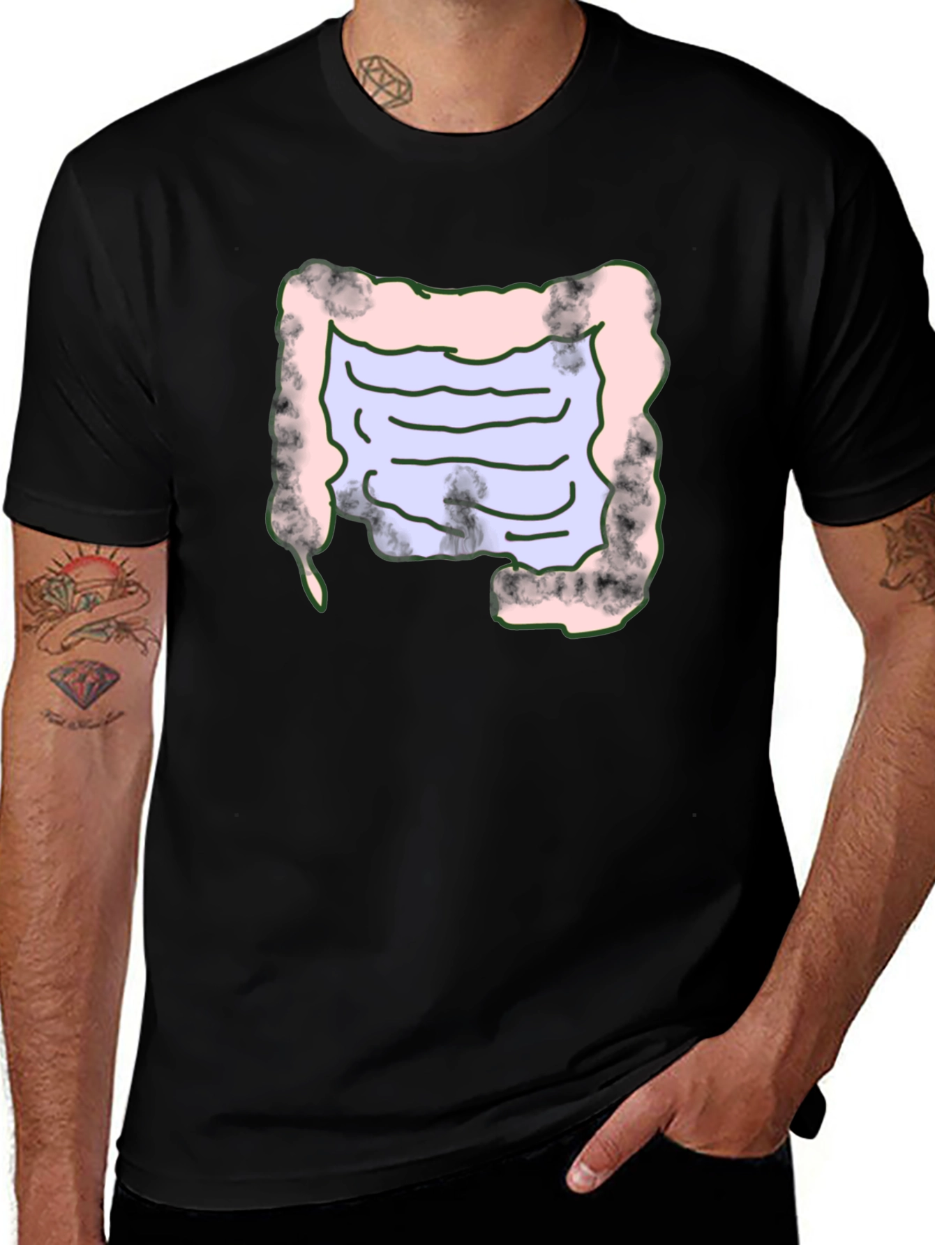 Variant 6 of Intestine Graphic T-Shirt Funny Anatomy Tee