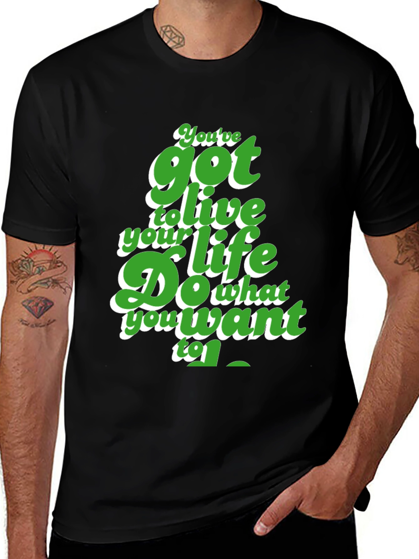 Variant 23 of Motivational Graphic Tee - Live Your Life T-Shirt