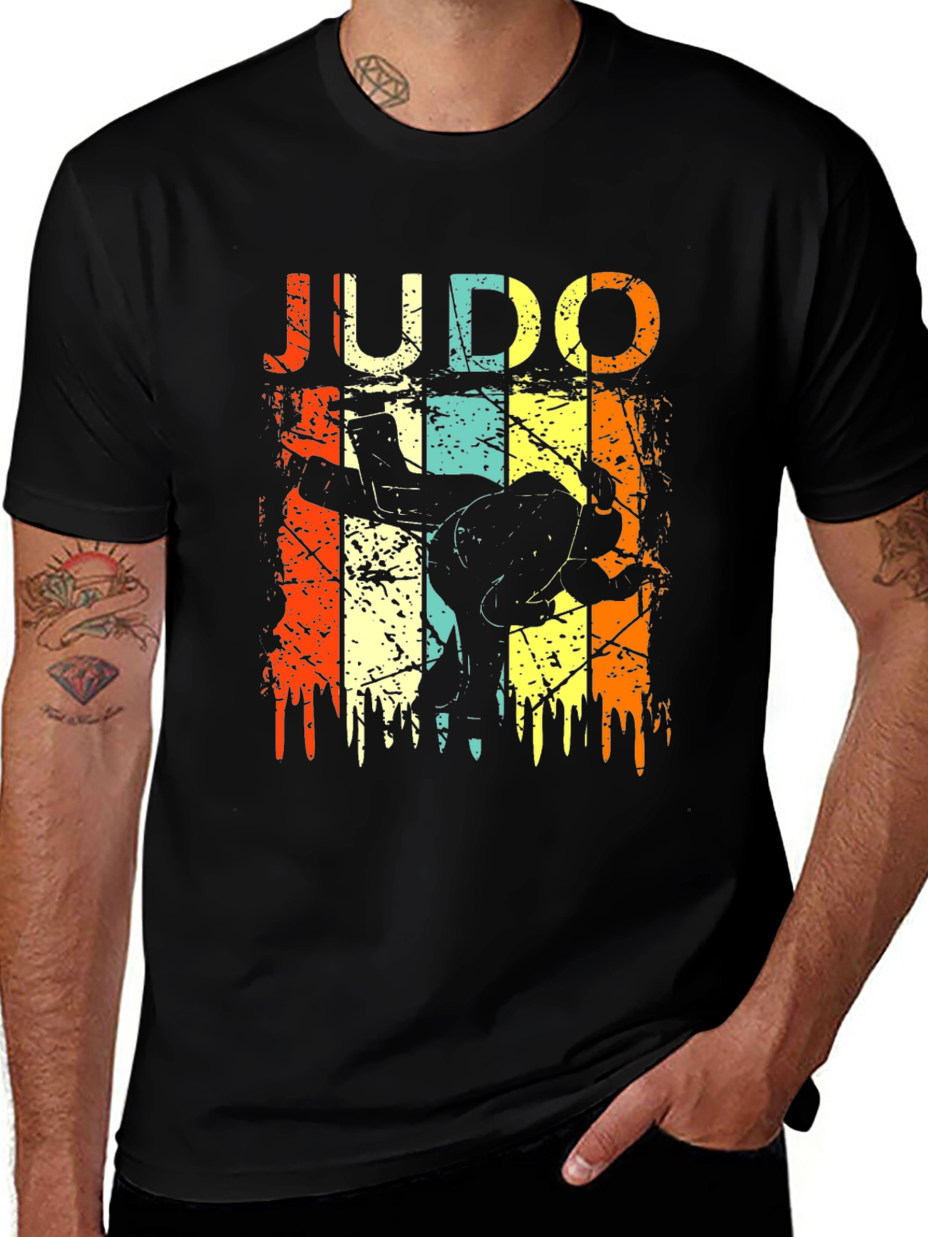 Variant 13 of Judo Retro Style Black T-Shirt