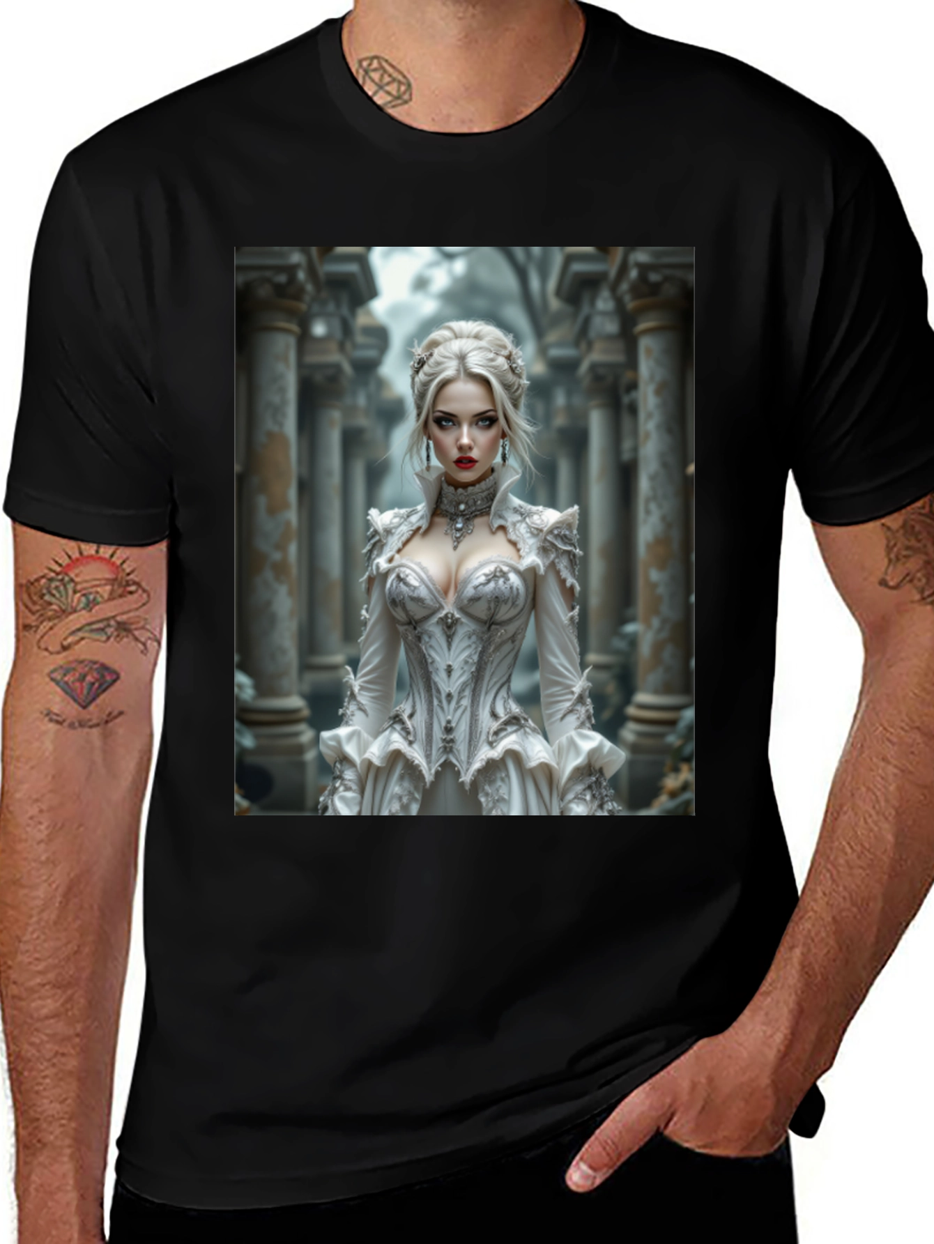 Variant 12 of Gothic Queen T-Shirt -  Dark Fantasy Fashion