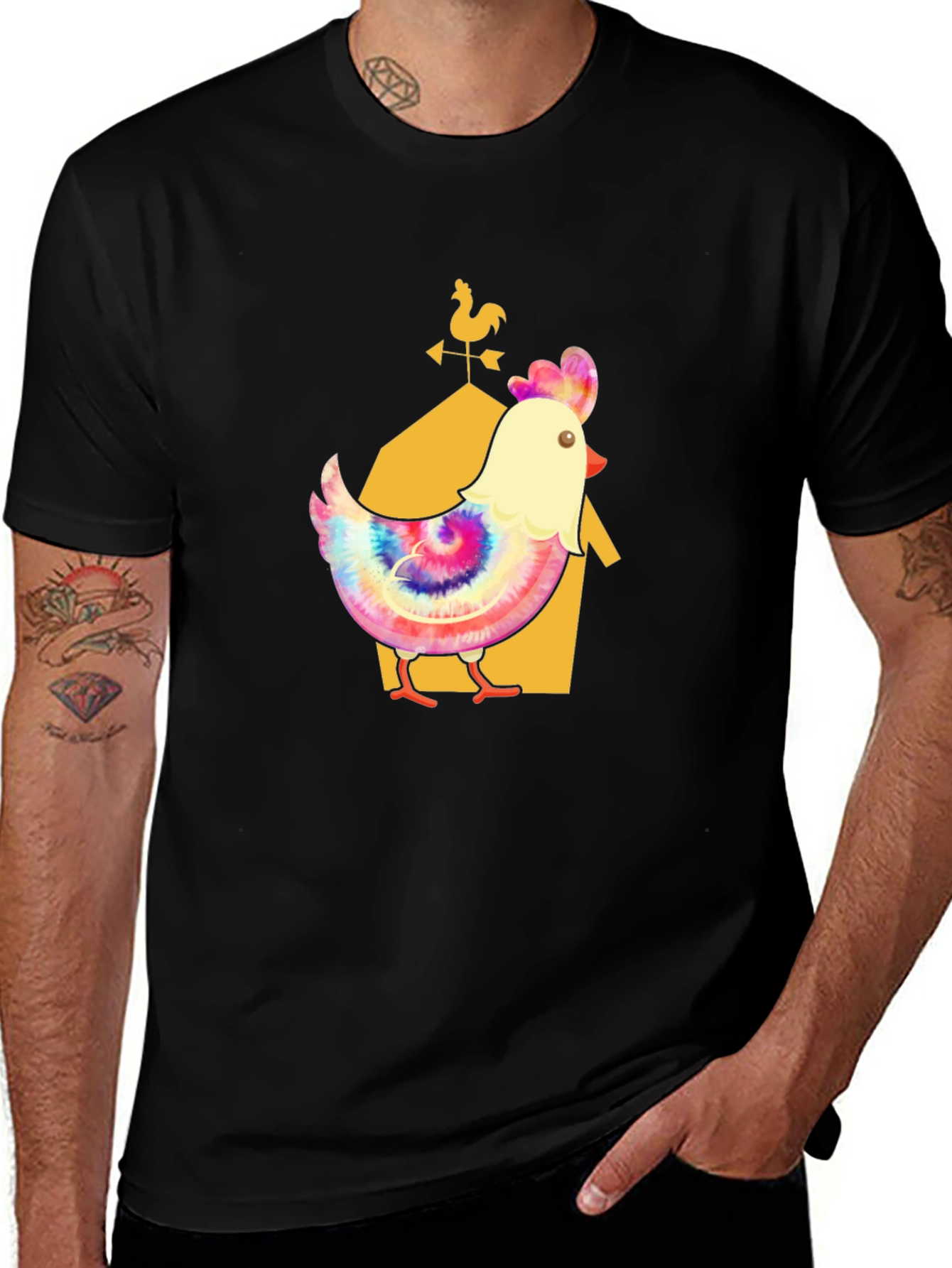 Novelty Chicken Graphic T-Shirt