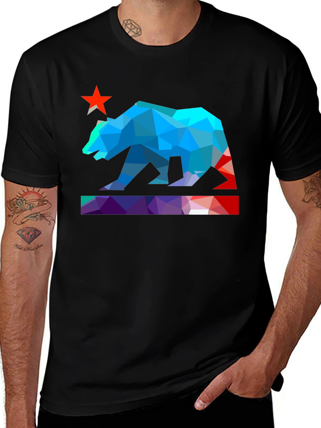 Geometric California Bear T-Shirt