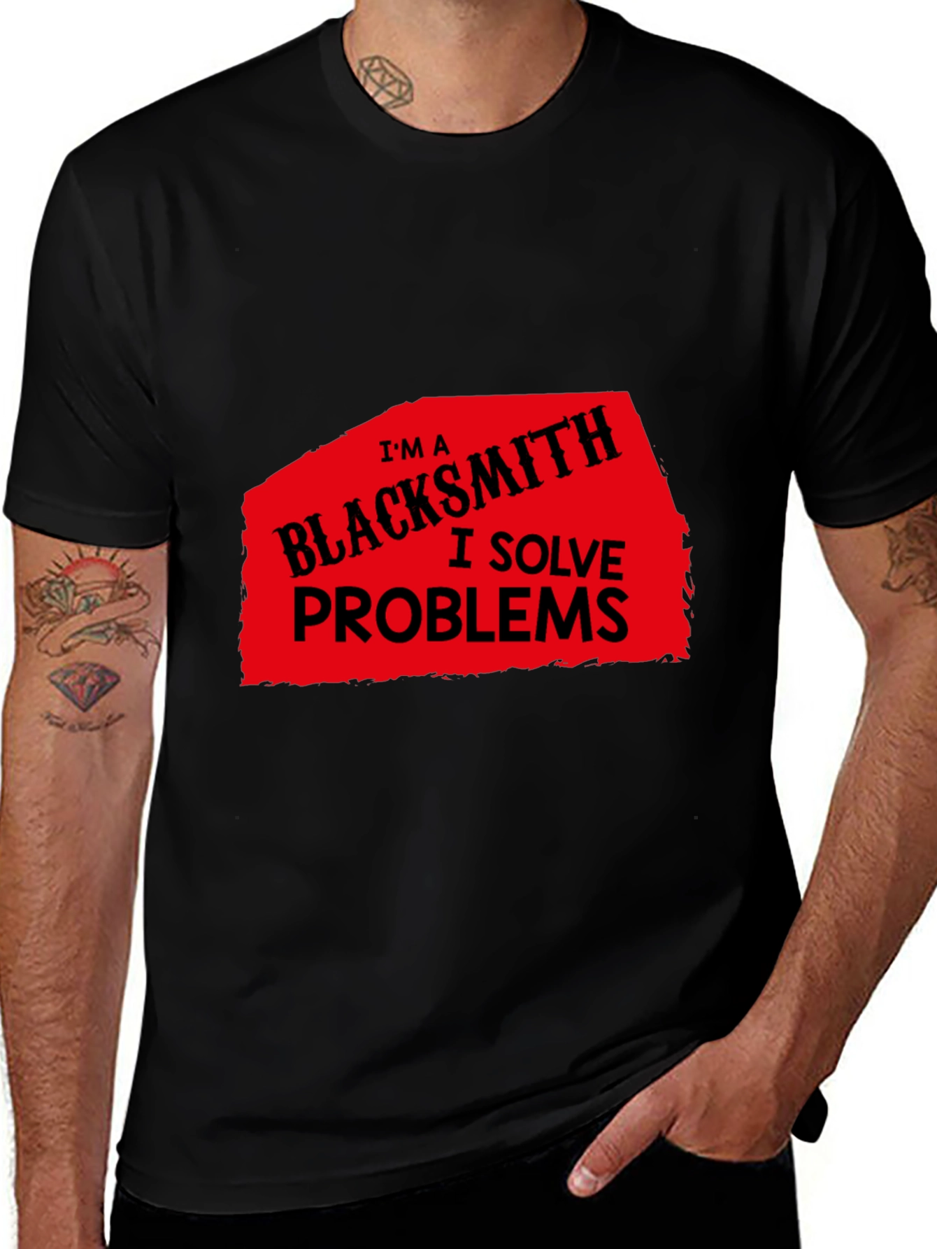 Variant 29 of Blacksmith Problem Solver Tee - Black