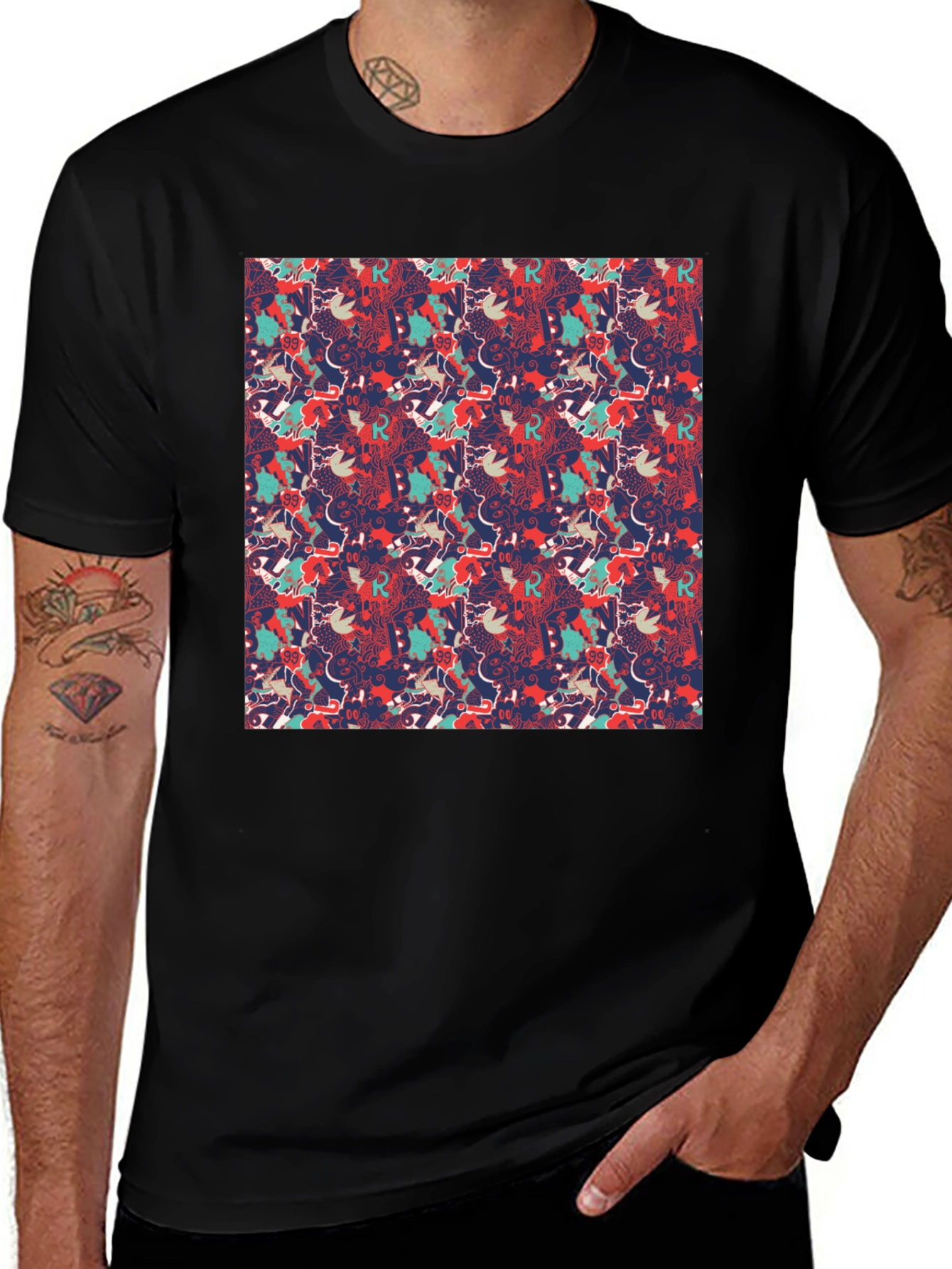 Variant 10 of Abstract Pattern T-Shirt | Unique Graphic Tee