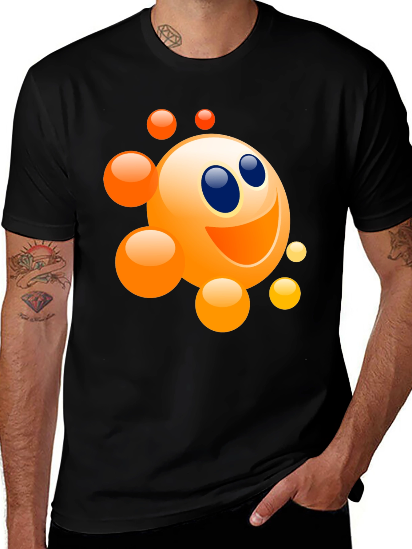 Variant 23 of Smiley Orb Graphic T-Shirt - Funky Design