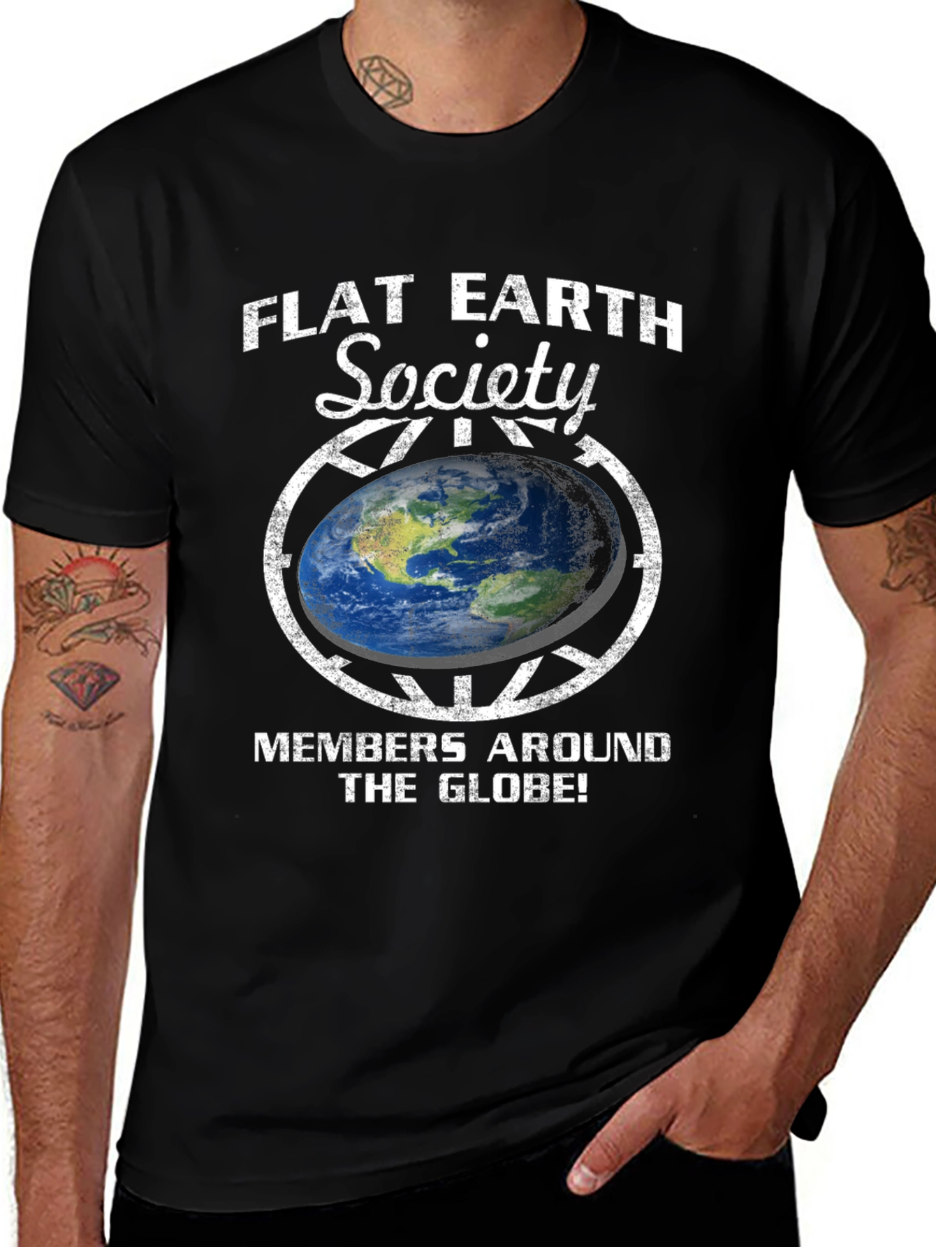 Variant 17 of Flat Earth Society Graphic T-Shirt