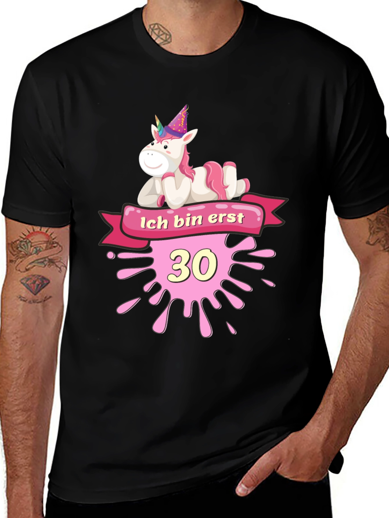 Variant 27 of Unicorn 30th Birthday Black T-Shirt