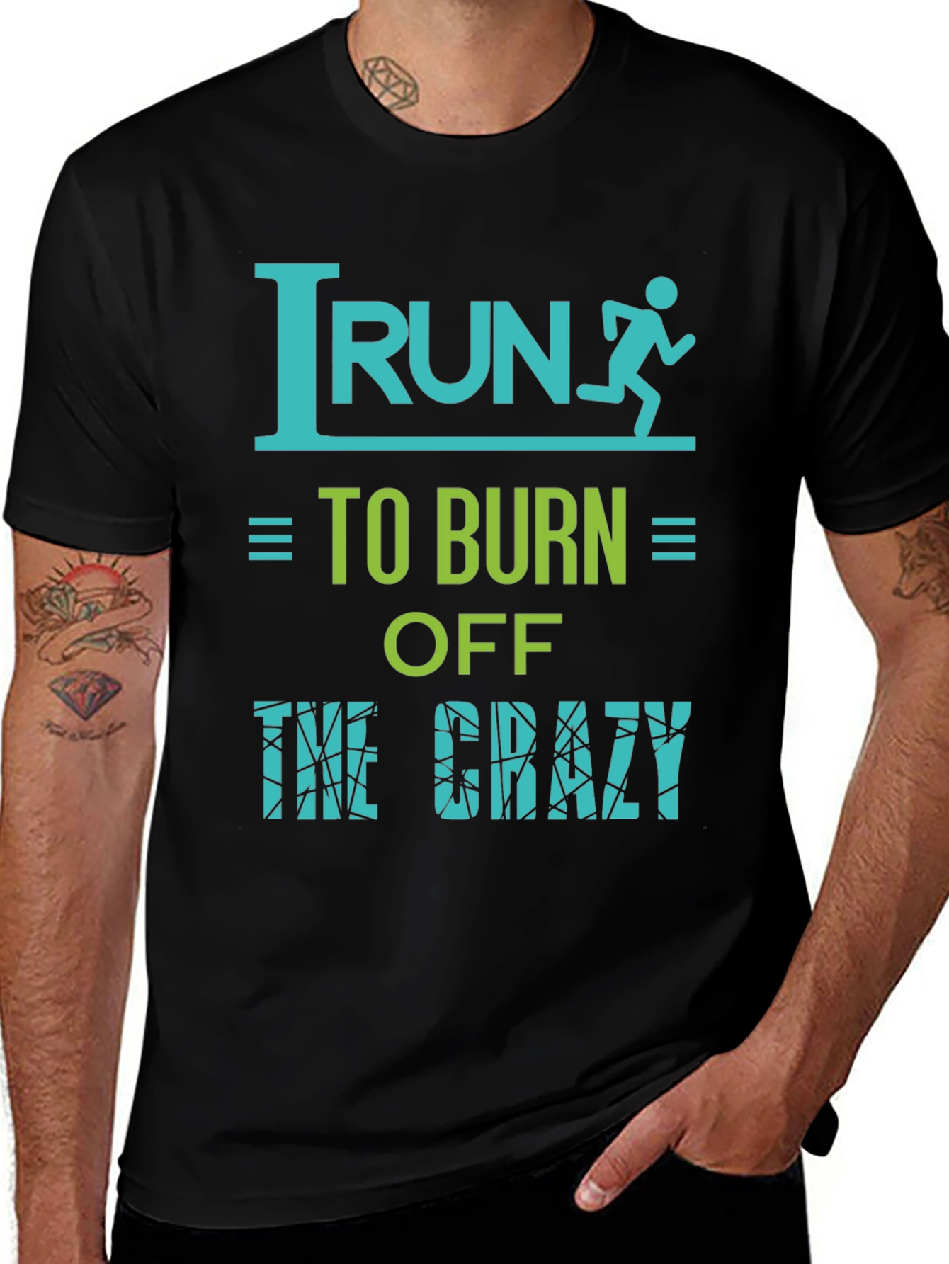 Variant 14 of Run the Crazy Away Tee