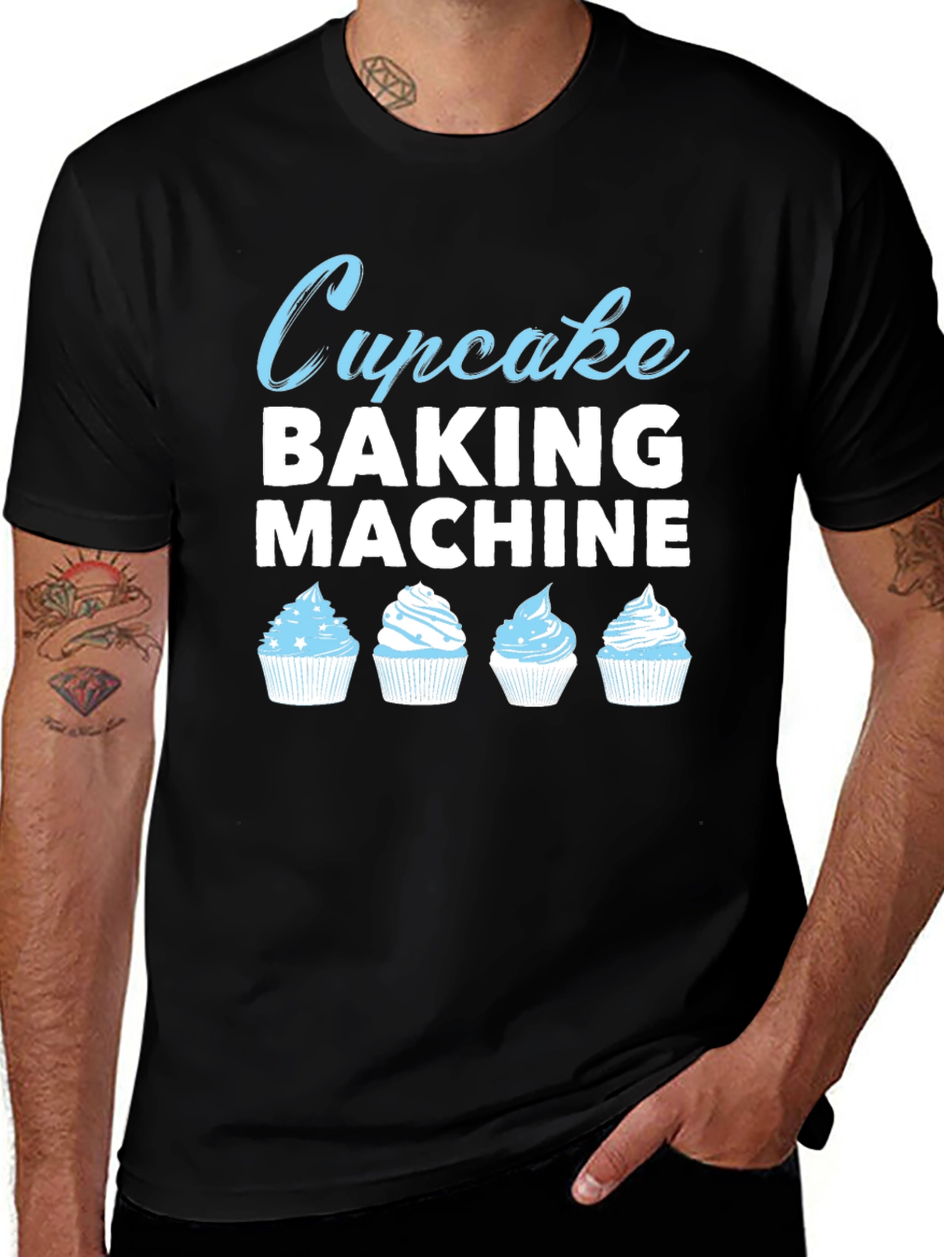 Variant 20 of Cupcake Baking Machine Black T-Shirt