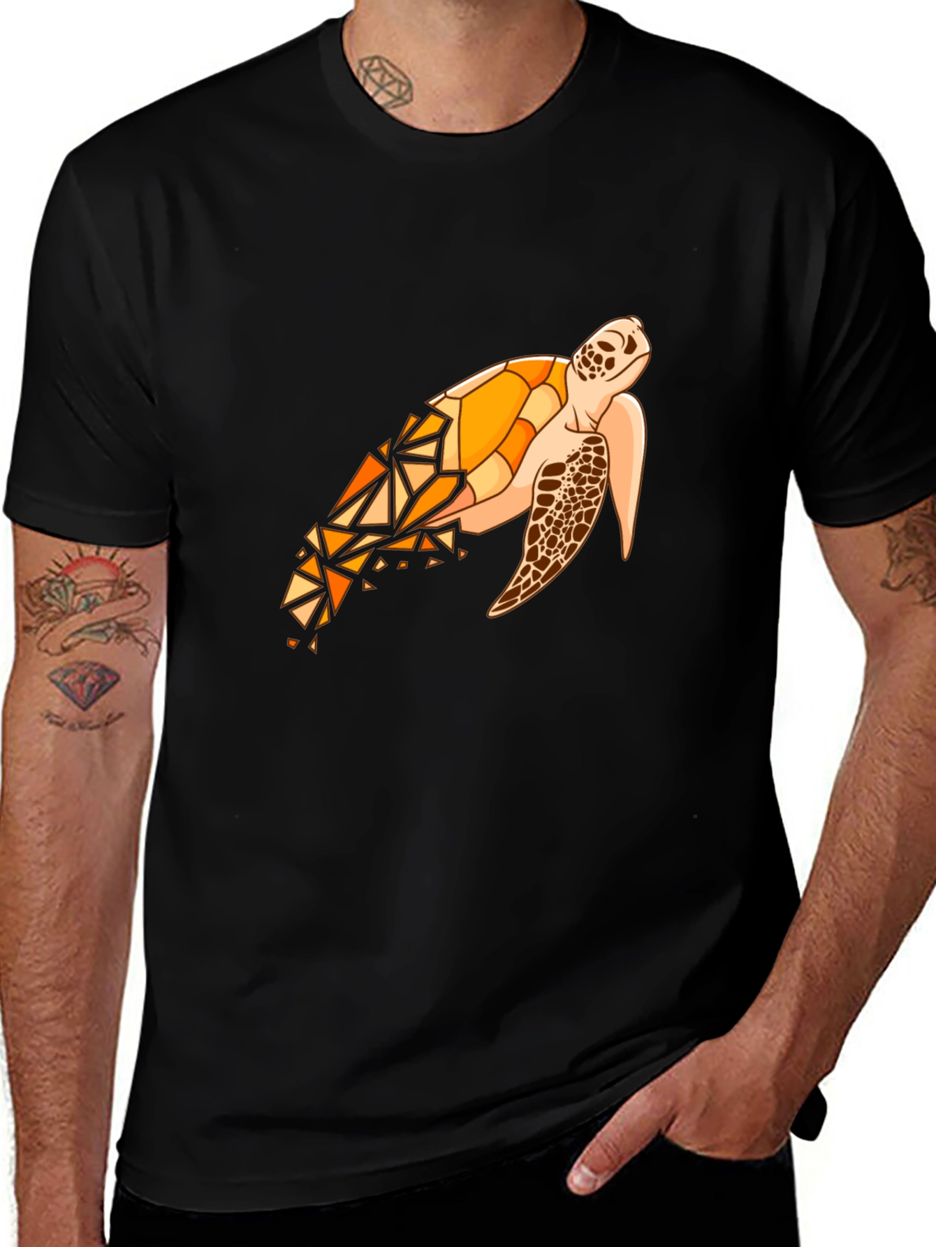 Variant 11 of Geometric Sea Turtle Graphic Tee